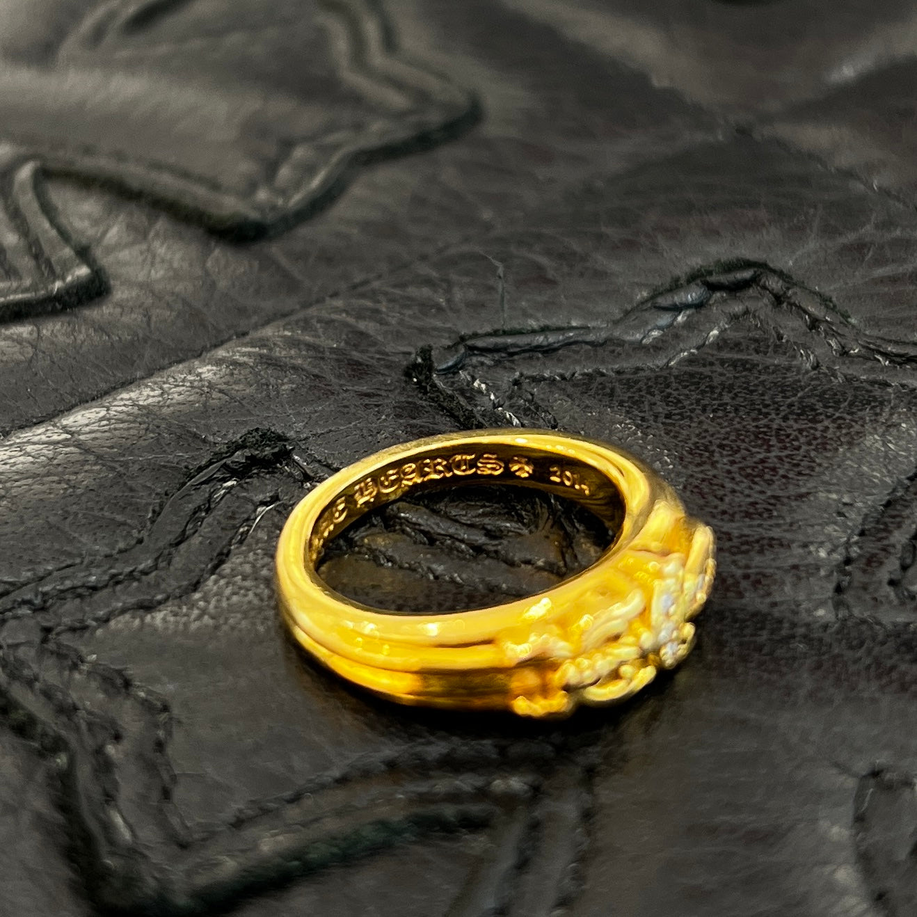 CHROME HEARTS 22K Baby Classic Dagger Ring Pave Diamond Size 5号 クロムハーツ 22K ベイビークラシック ダガー リング パヴェダイヤモンド サイズ5号