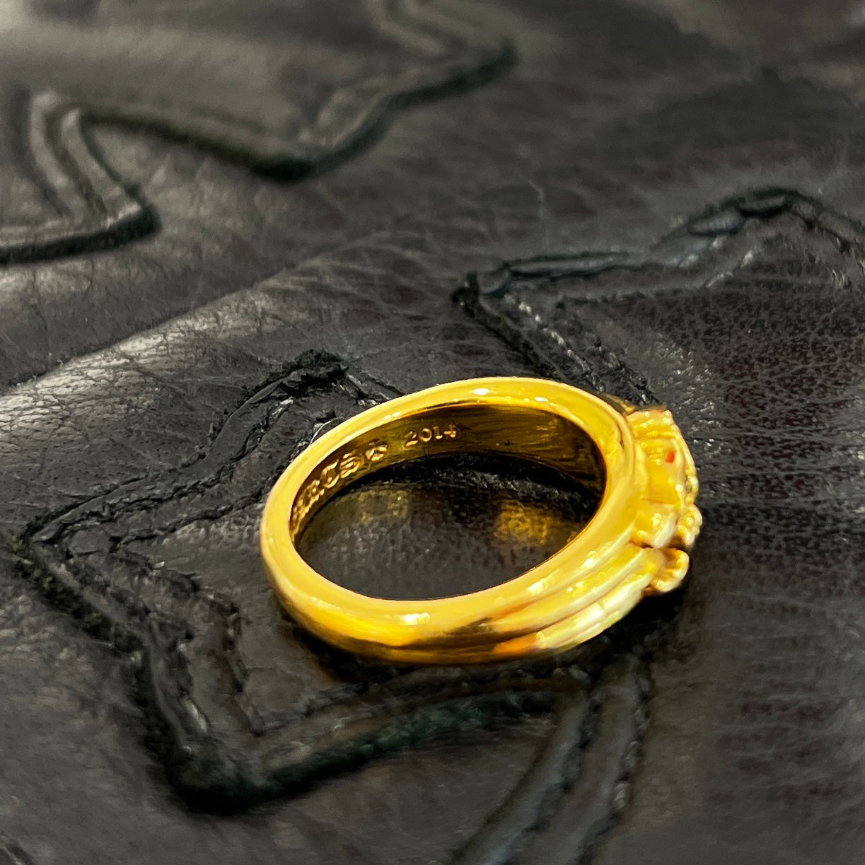 CHROME HEARTS 22K Baby Classic Dagger Ring Pave Diamond Size 5号