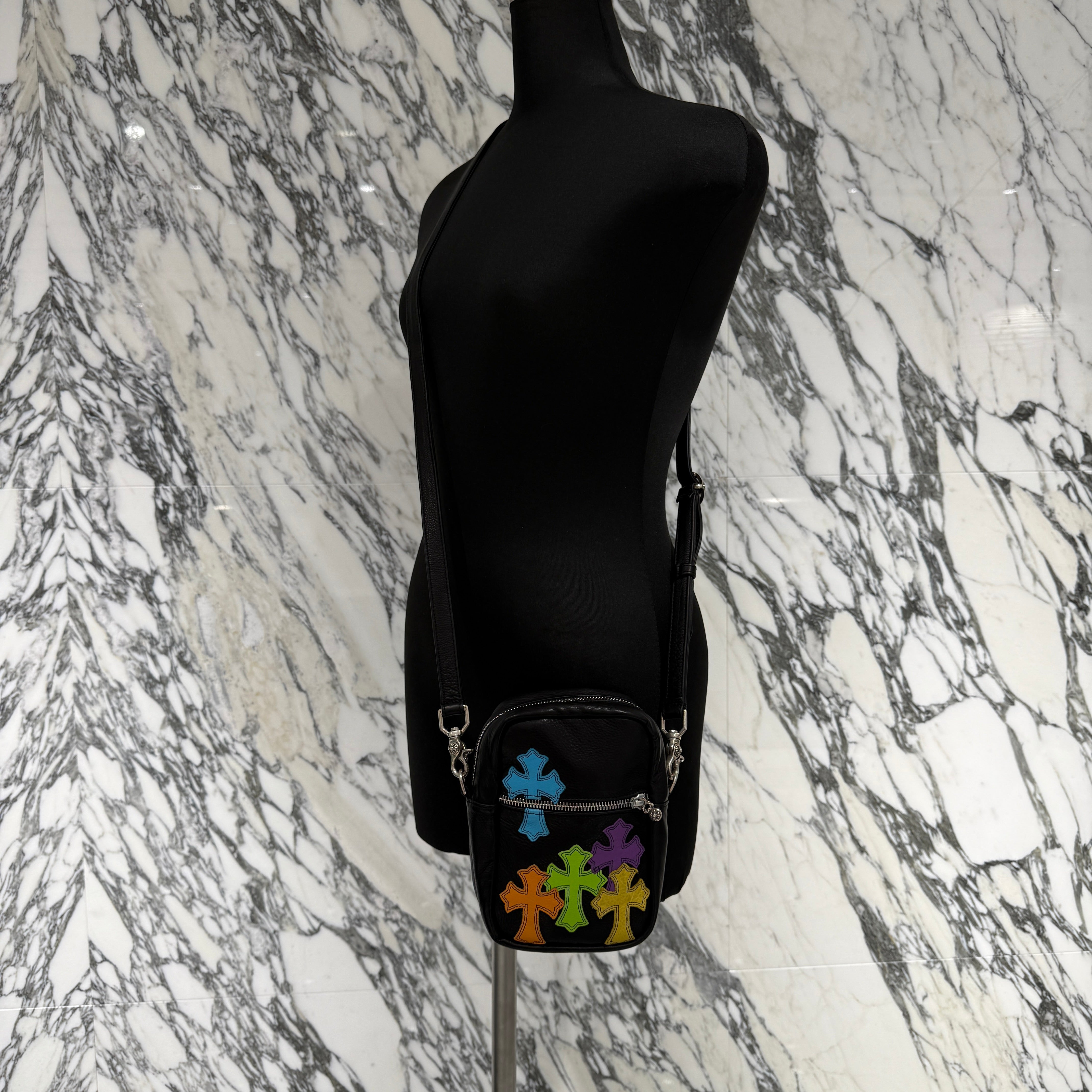 CHROME HEARTS TAKAMINI Multi Color Leather Cross Patch Leather Shoulder Bag クロムハーツ タカミニ マルチカラー レザークロスパッチ レザーショルダーバッグ