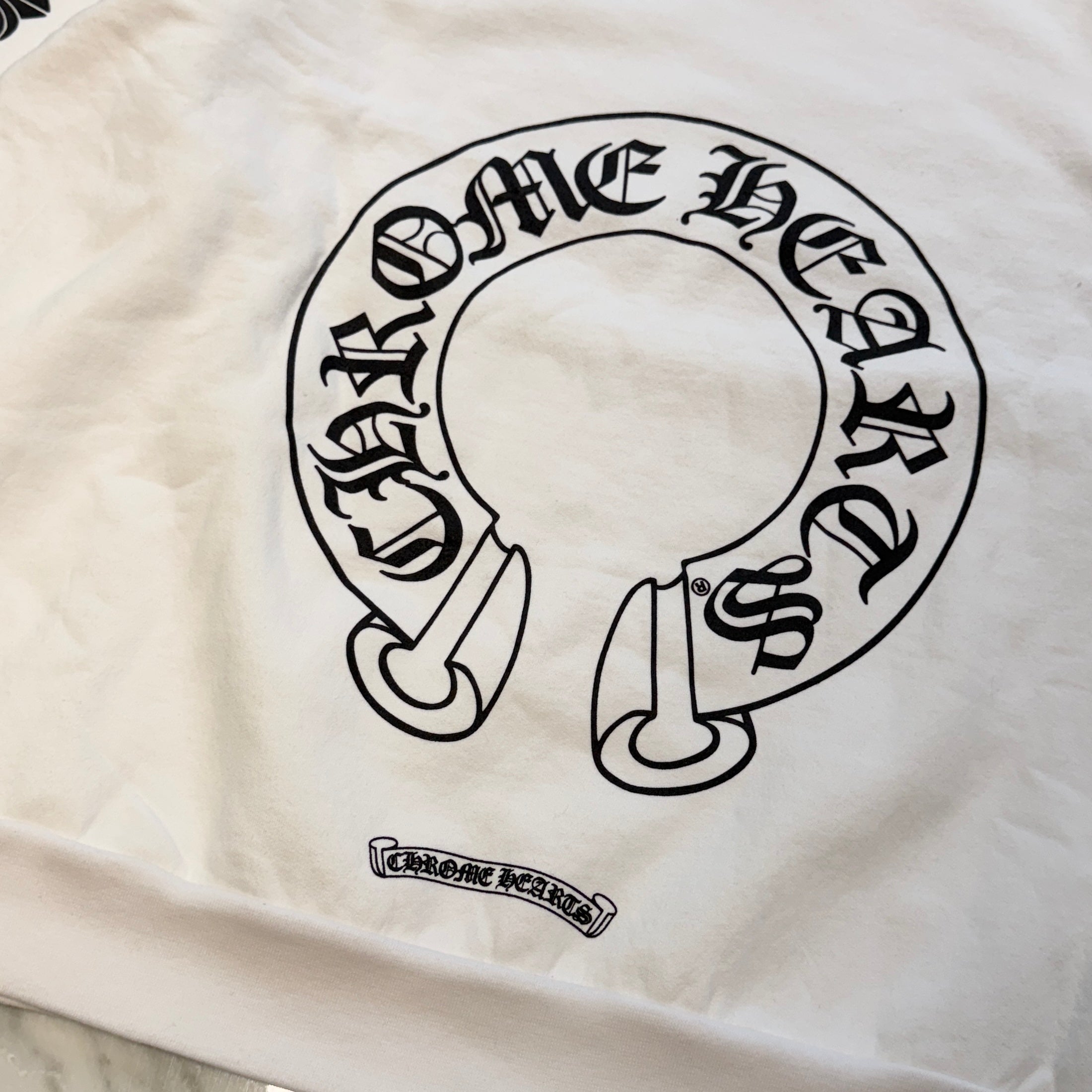 CHROME HEARTS Floral Cross Horseshoe Crewneck Sweat Shirts Size M クロムハーツ フローラルクロス ホースシュー クルーネック スウェットシャツ サイズM