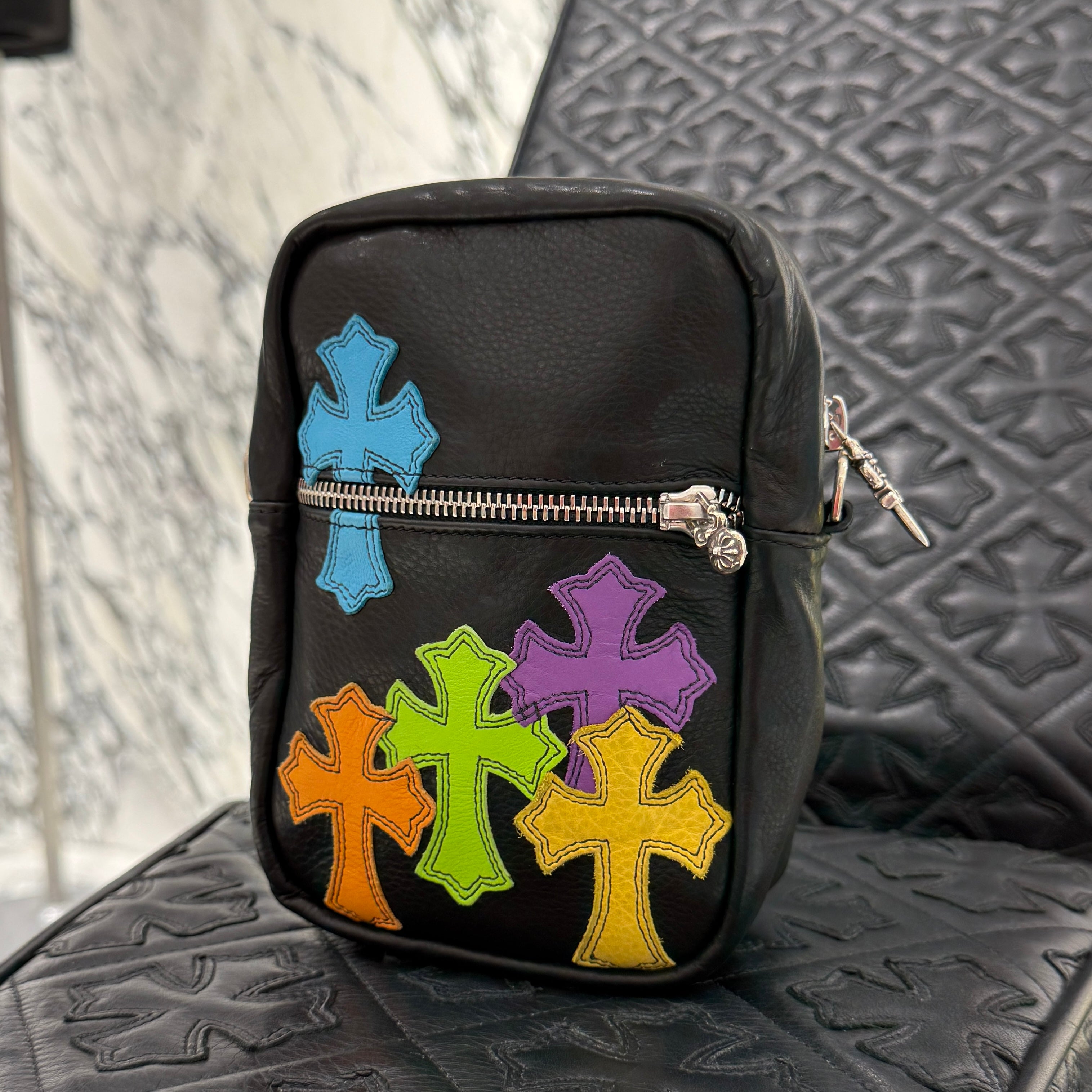 CHROME HEARTS TAKAMINI Multi Color Leather Cross Patch Leather Shoulder Bag クロムハーツ タカミニ マルチカラー レザークロスパッチ レザーショルダーバッグ