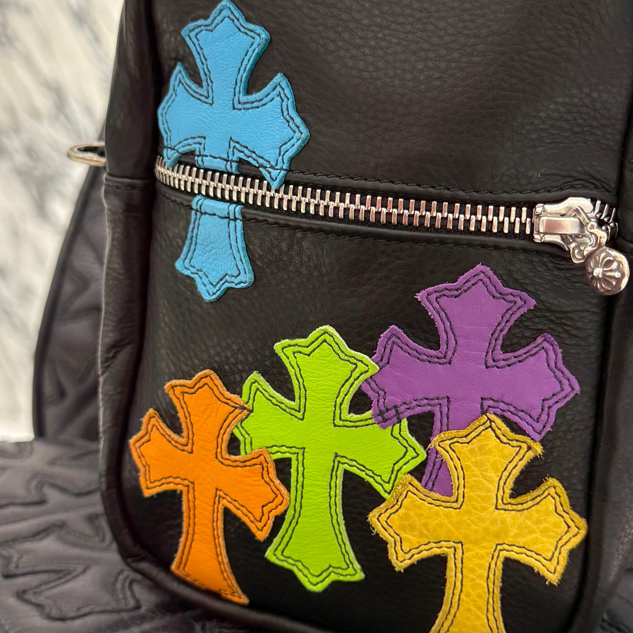 CHROME HEARTS TAKAMINI Multi Color Leather Cross Patch Leather Shoulder Bag クロムハーツ タカミニ マルチカラー レザークロスパッチ レザーショルダーバッグ