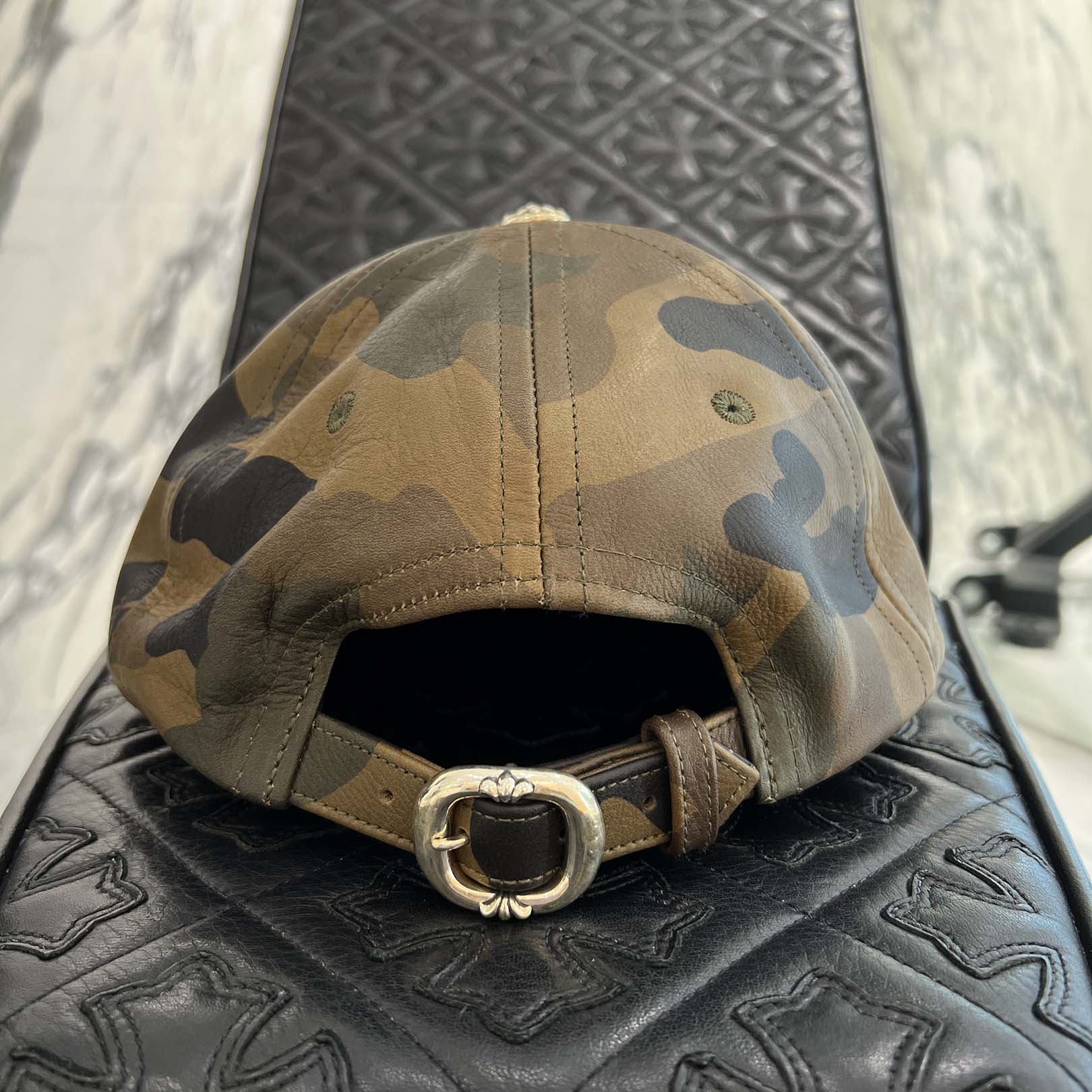 CHROME HEARTS Star Leather Patch Camouflage Leather Trucker Cap Size ONE SIZE (51-61) クロムハーツ スター レザーパッチ カモフラージュ レザートラッカーキャップ サイズONE SIZE (51-61）