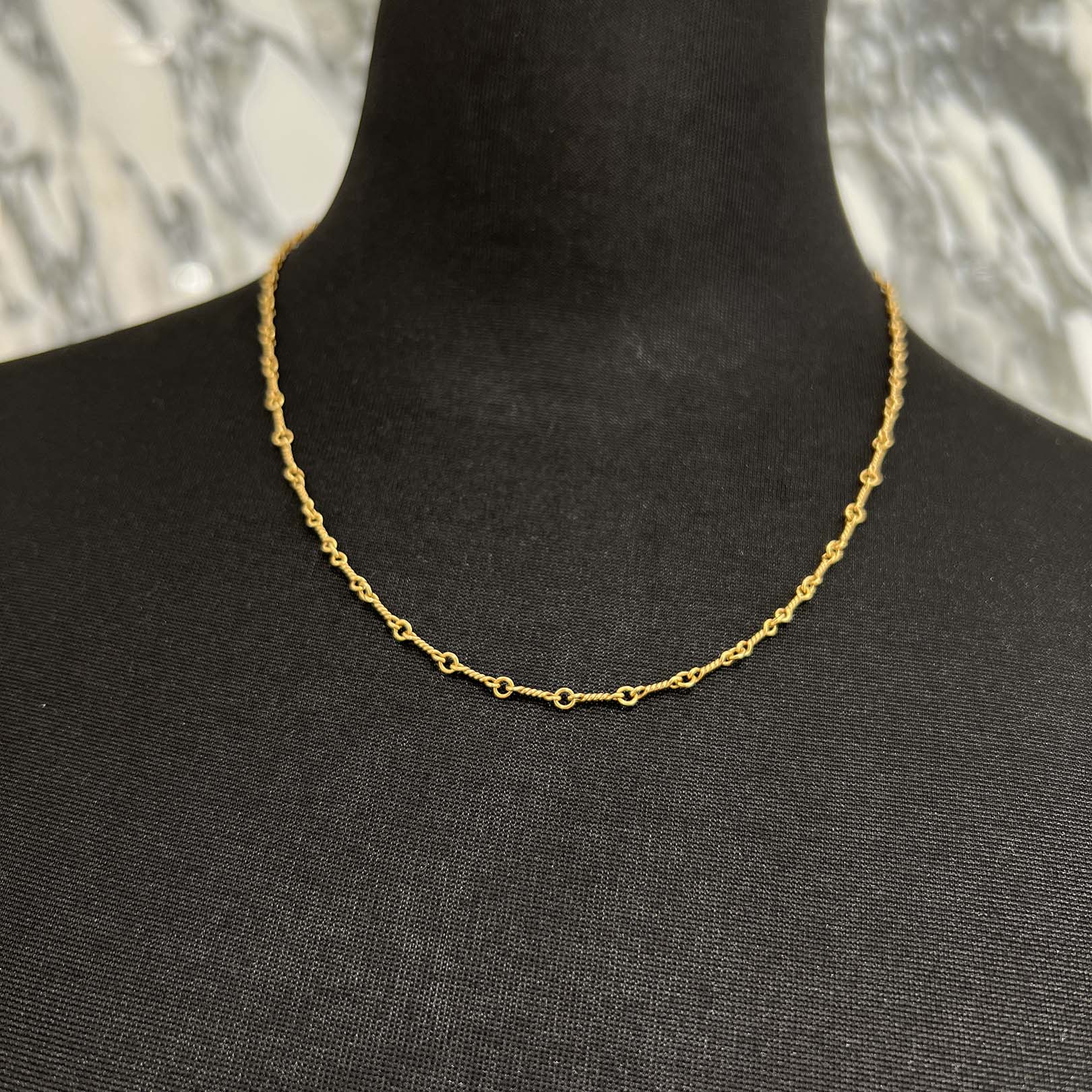 CHROME HEARTS 22K Twist Chain Necklace Size 18 Inch クロムハーツ 22K ツイストチェーン ネックレス サイズ18インチ