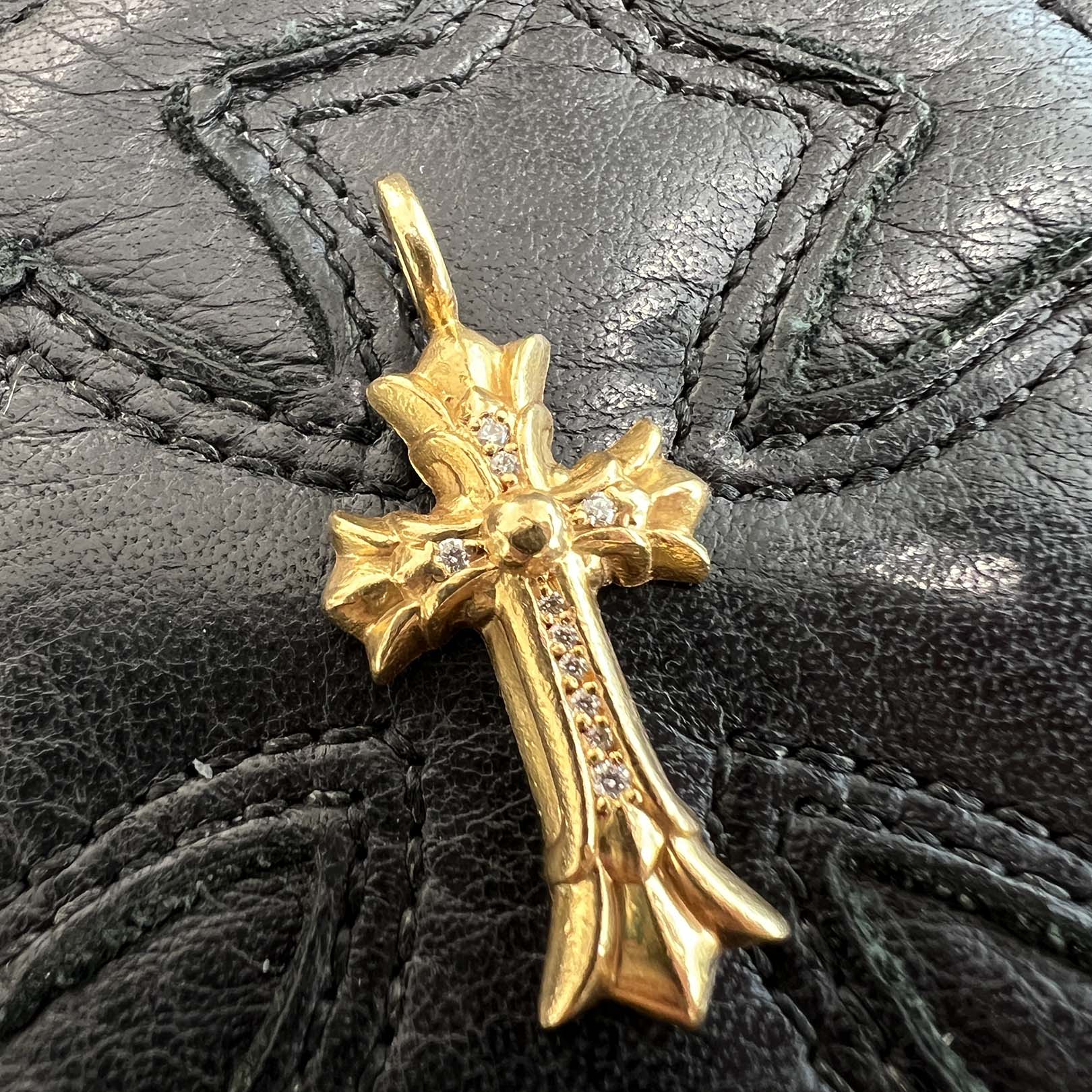 クロムハーツ22kダブルCHクロスパヴェダイヤ CHROME HEARTS 22K Double CH Cross Charm Pave Diamond Pendant Top