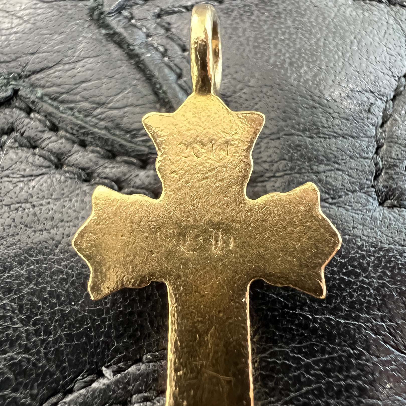 CHROME HEARTS 22K Double CH Cross Charm Pave Diamond Pendant Top