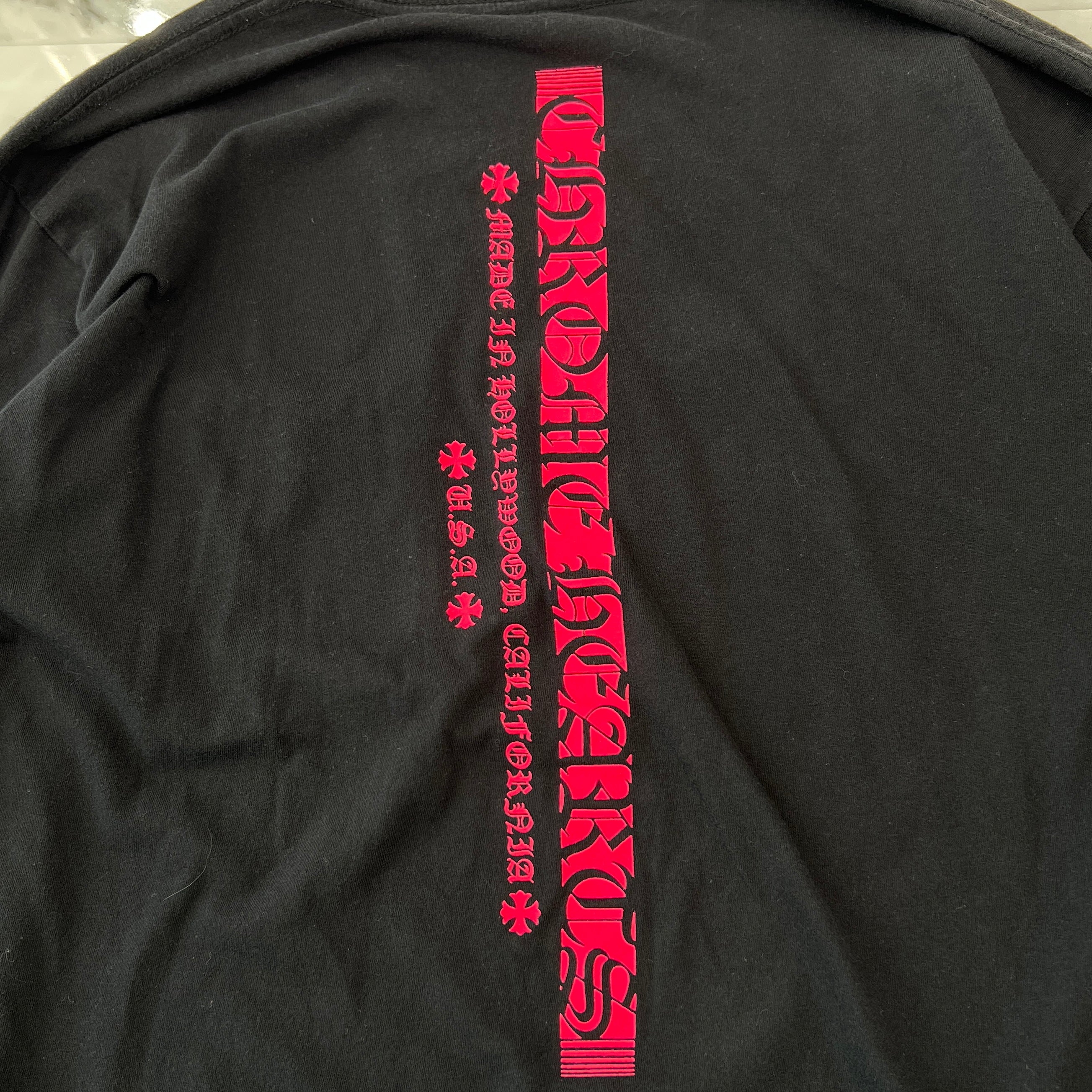 CHROME HEARTS Pink Made in Hollywood Vertical Logo Long Sleeve Tee Size L クロムハーツ ピンク メイドインハリウッド ヴァーティカルロゴ ロングスリーブTシャツ サイズL