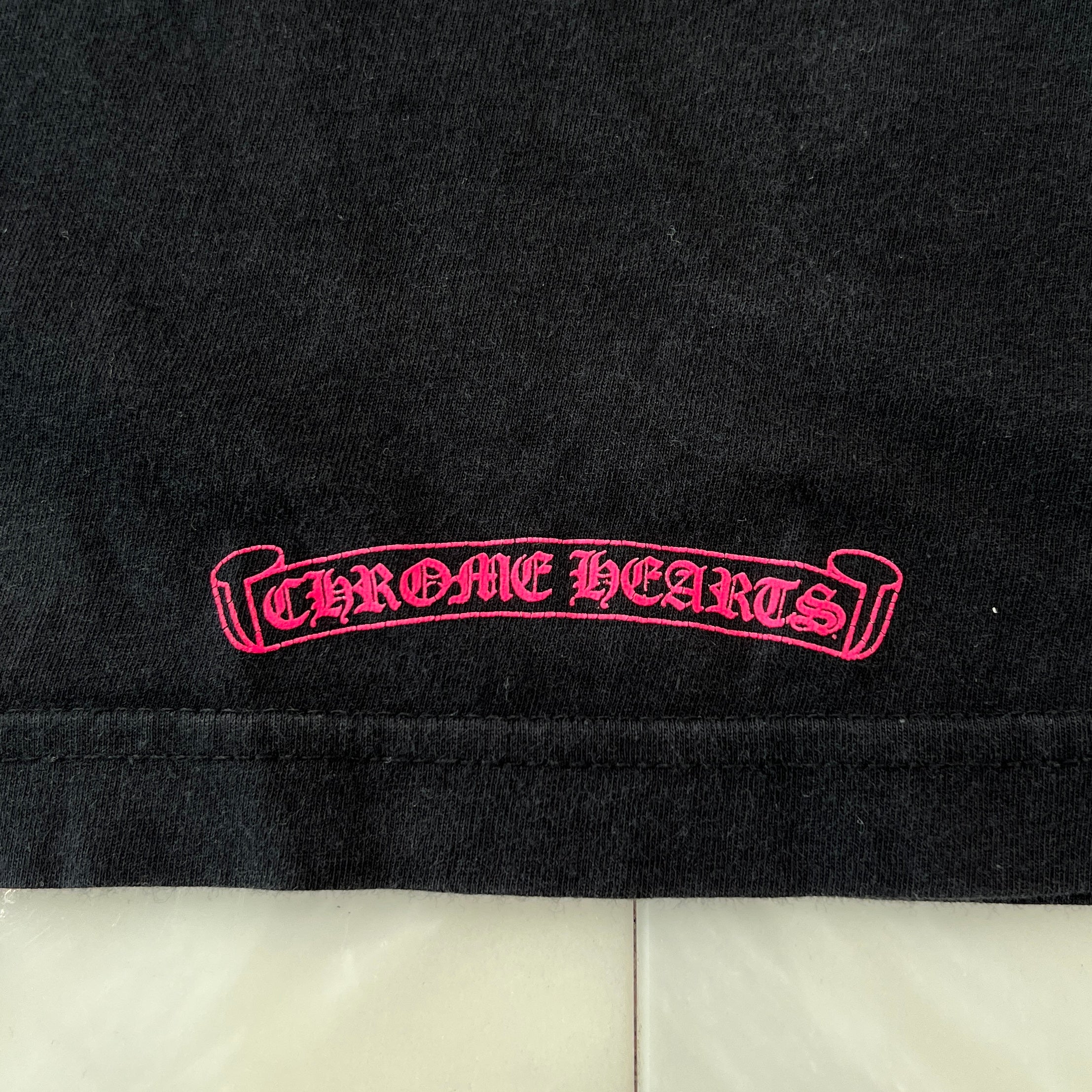 CHROME HEARTS Pink Made in Hollywood Vertical Logo Long Sleeve Tee Size L クロムハーツ ピンク メイドインハリウッド ヴァーティカルロゴ ロングスリーブTシャツ サイズL