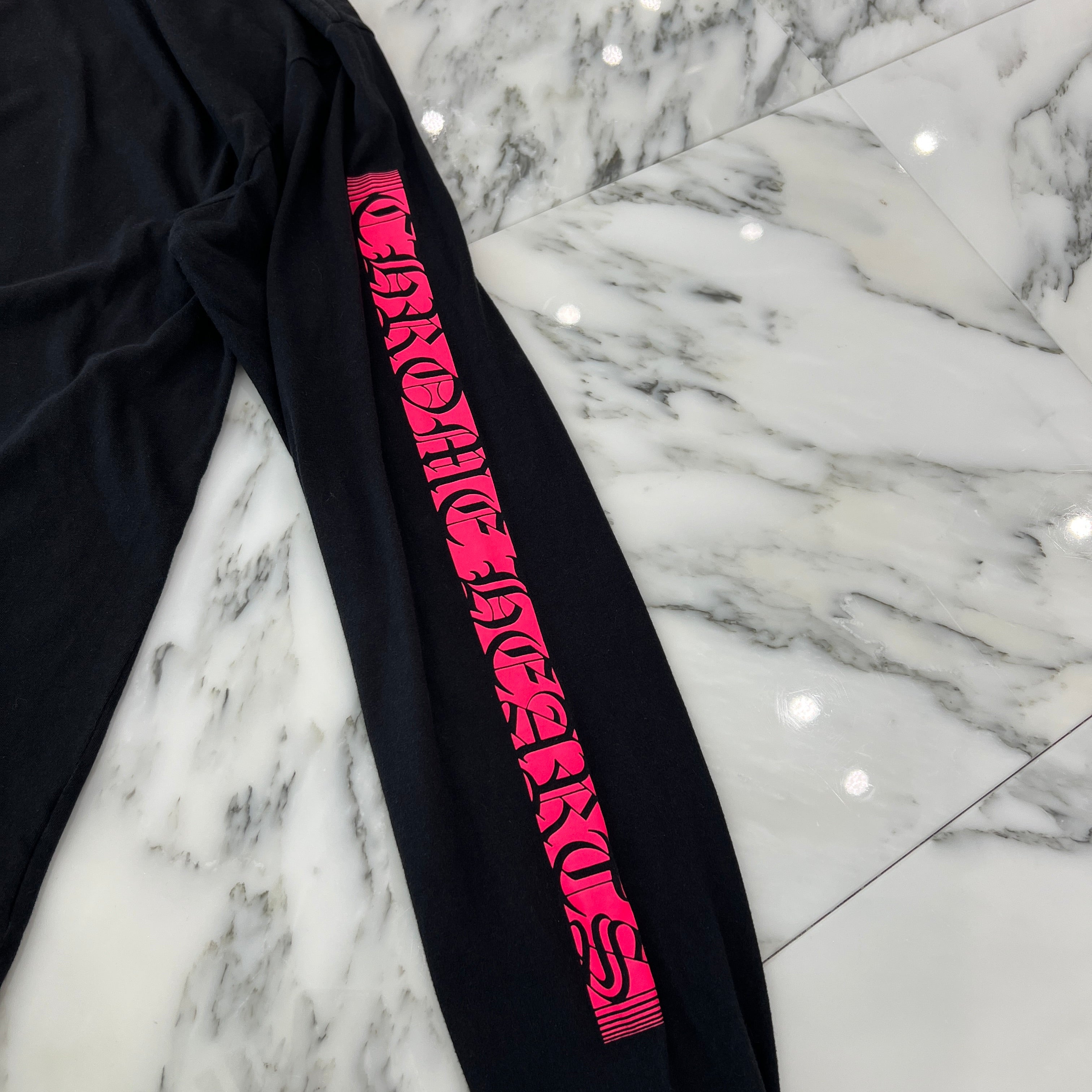 CHROME HEARTS Pink Made in Hollywood Vertical Logo Long Sleeve Tee Size L クロムハーツ ピンク メイドインハリウッド ヴァーティカルロゴ ロングスリーブTシャツ サイズL