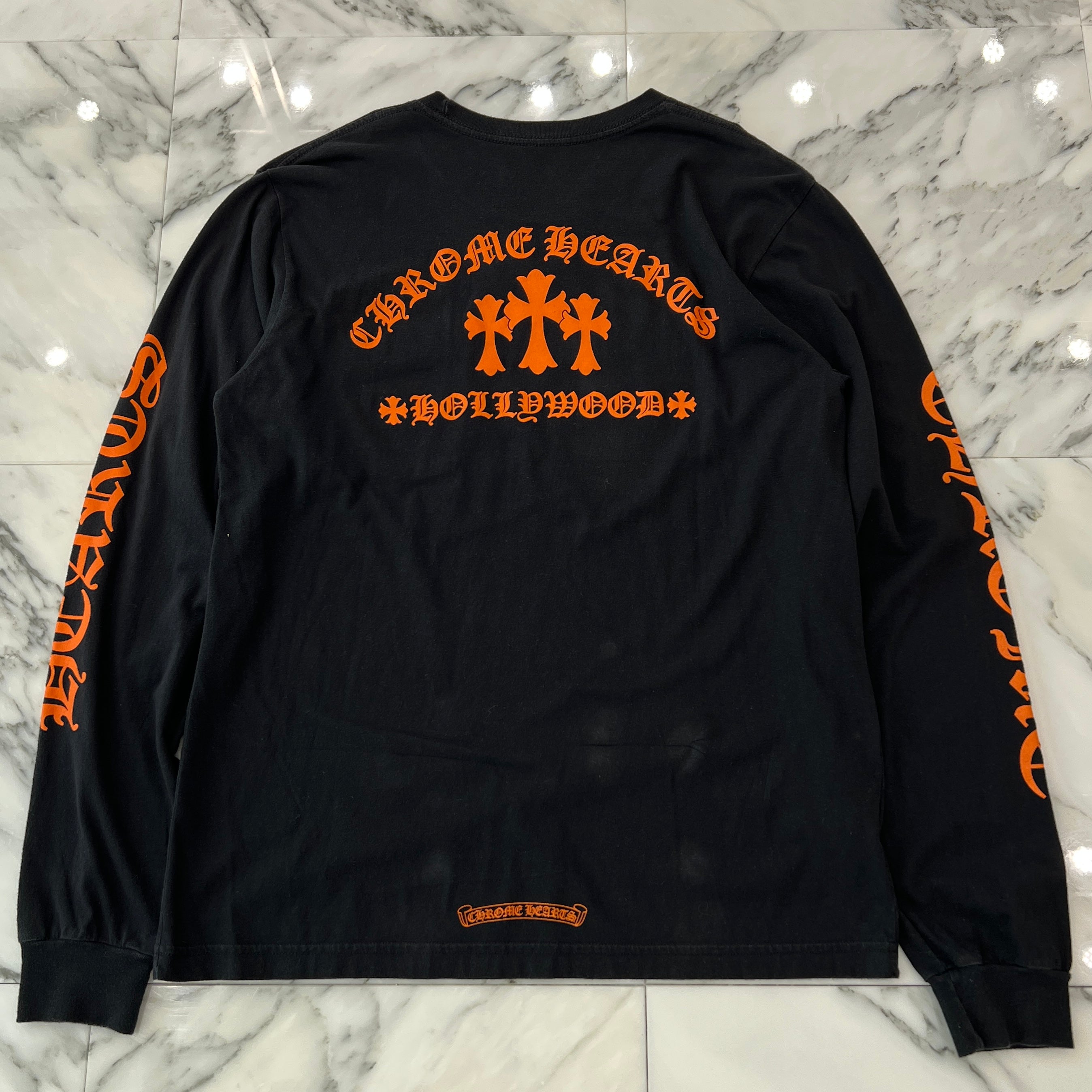 CHROME HEARTS King Taco 3 Cemetery Cross Print Long Sleeve Tee Size L クロムハーツ キングタコ 3 セメタリークロス プリント ロングスリーブ Tシャツ サイズL