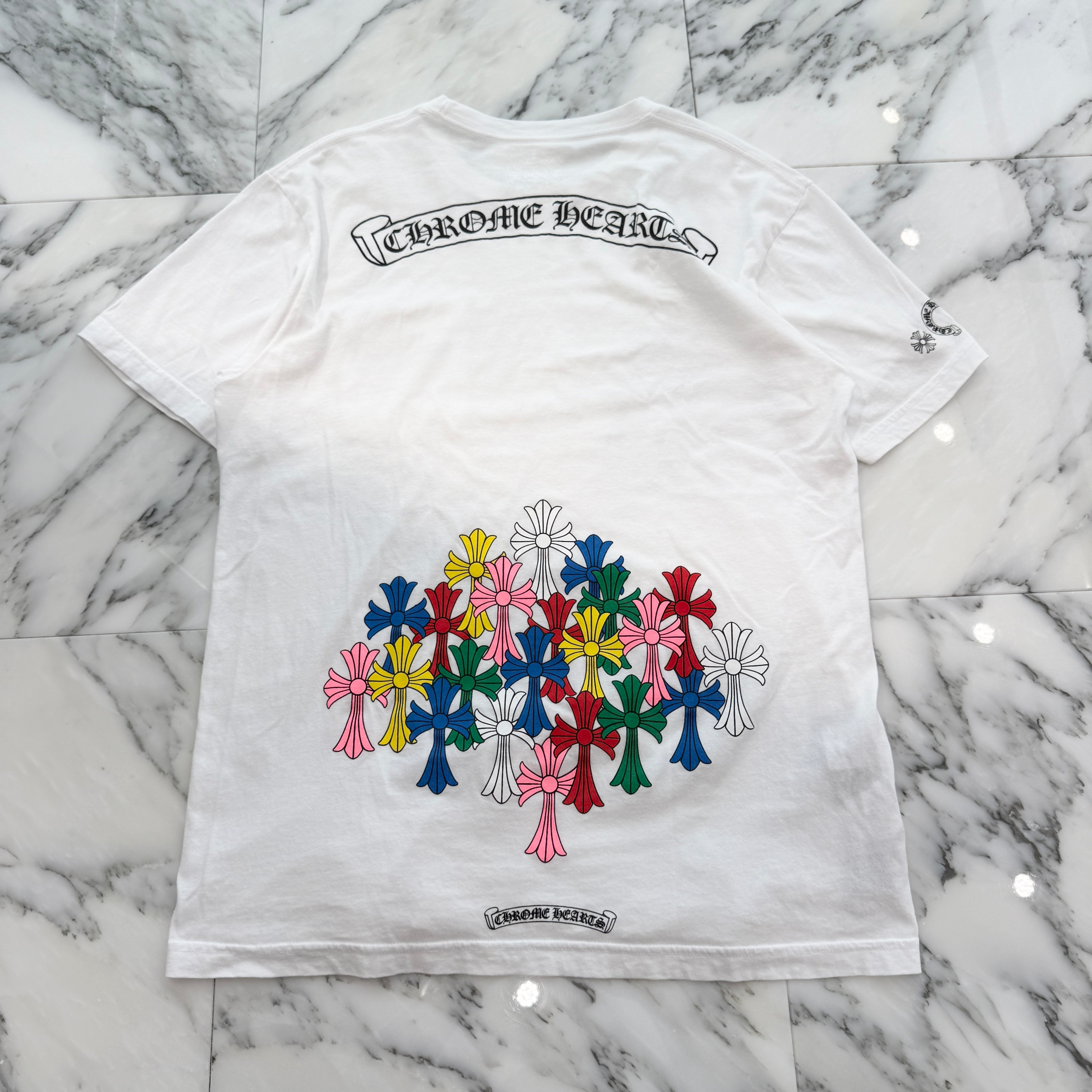 CHROME HEARTS マルチカラー セメタリークロス Tシャツ ホワイト