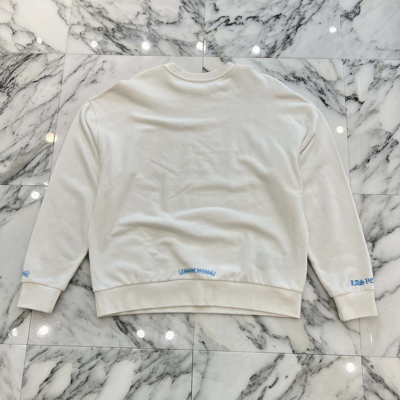 CHROME HEARTS Las Vegas Limited Fontainebleau Neck Logo Dice Print Crewneck Sweatshirt Size M クロムハーツ ラスベガス限定 フォンテンブロー ネックロゴ ダイスプリント クルーネックスウェットシャツ サイズM