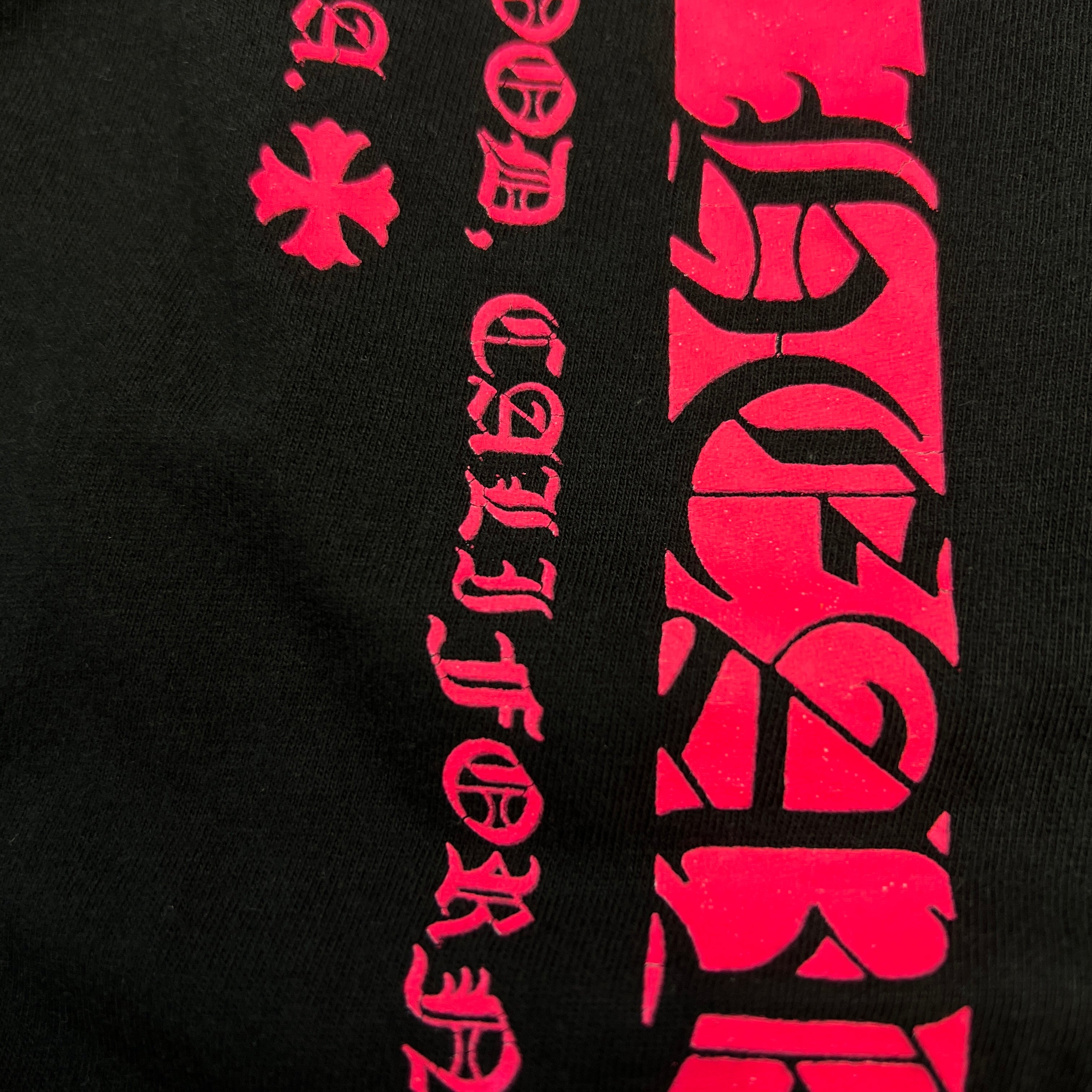 CHROME HEARTS Pink Made in Hollywood Vertical Logo Long Sleeve Tee Size L クロムハーツ ピンク メイドインハリウッド ヴァーティカルロゴ ロングスリーブTシャツ サイズL