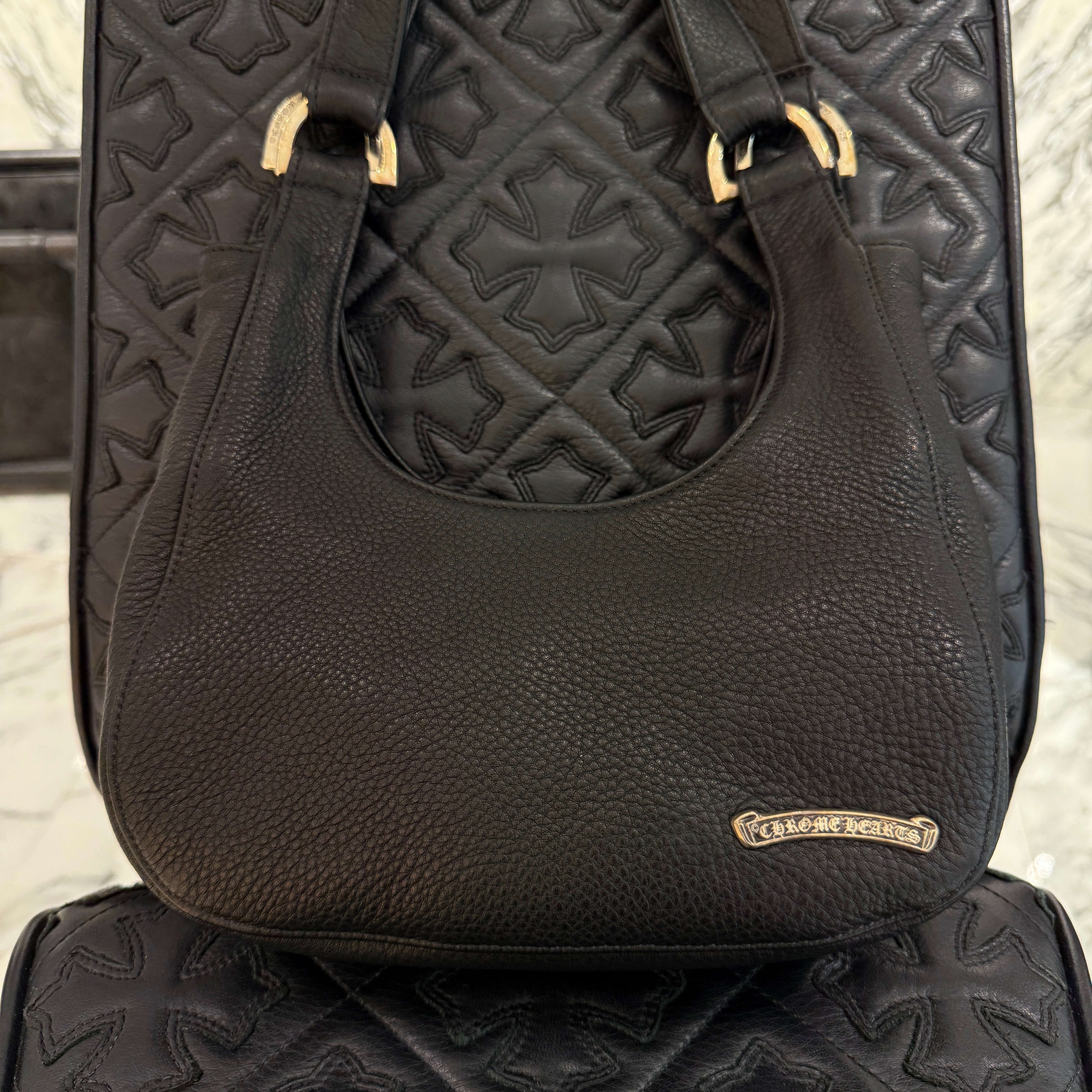 CHROME HEARTS Scroll Leather Hand Bag クロムハーツ スクロール レザー ハンドバッグ