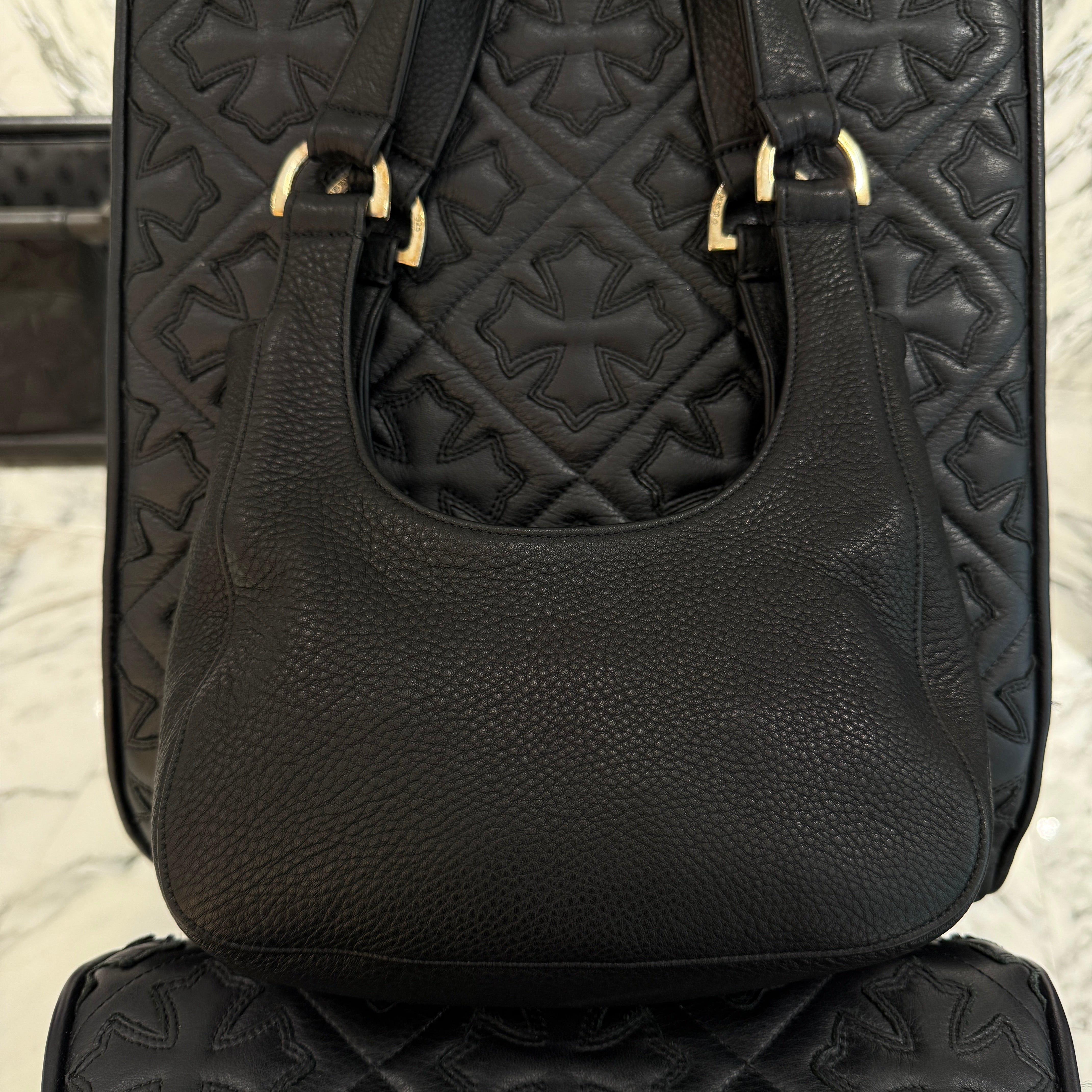 CHROME HEARTS Scroll Leather Hand Bag クロムハーツ スクロール レザー ハンドバッグ