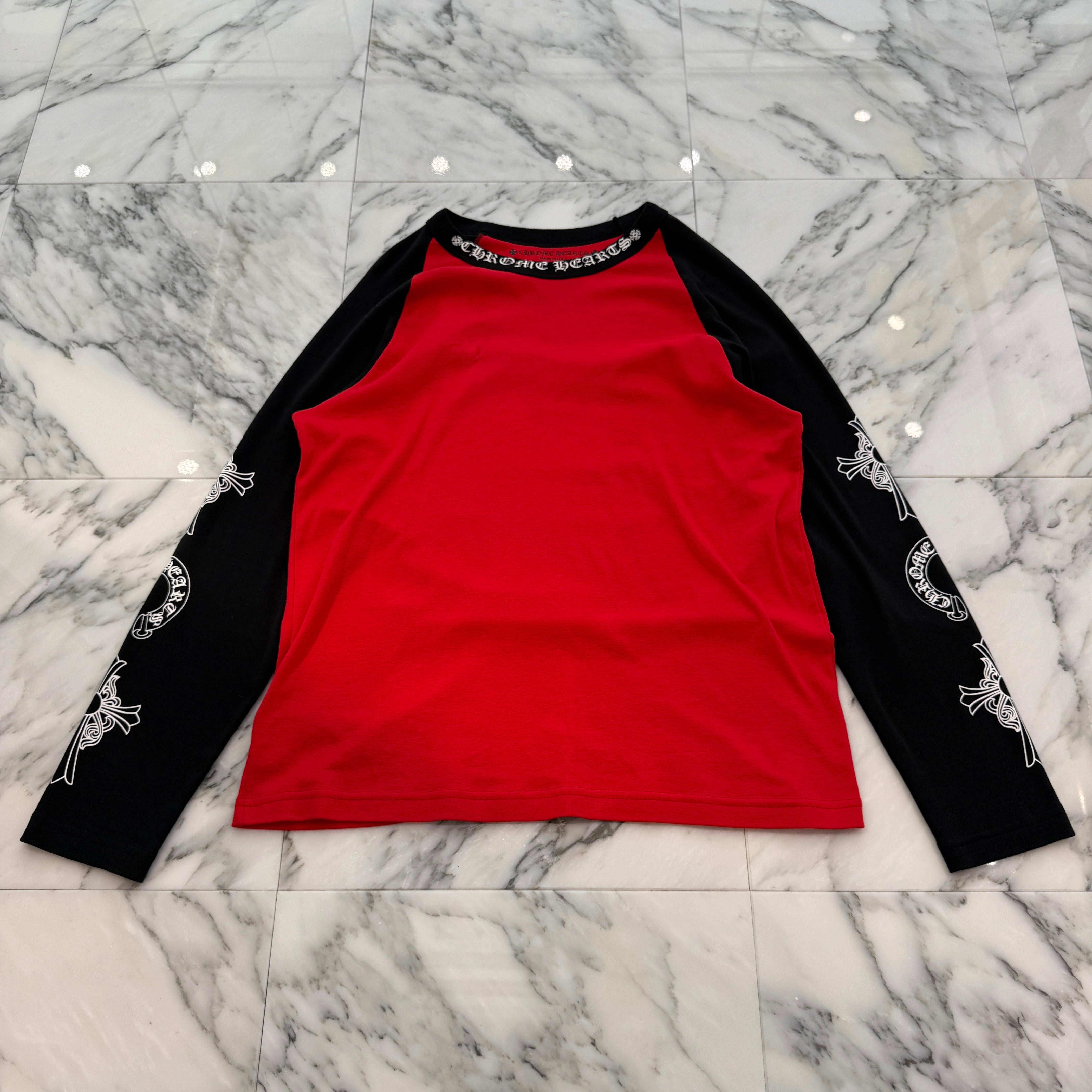 CHROME HEARTS Neck Logo Raglan Long Sleeve Tee Size XL クロムハーツ ネックロゴ ラグランロングスリーブ Tシャツ サイズXL