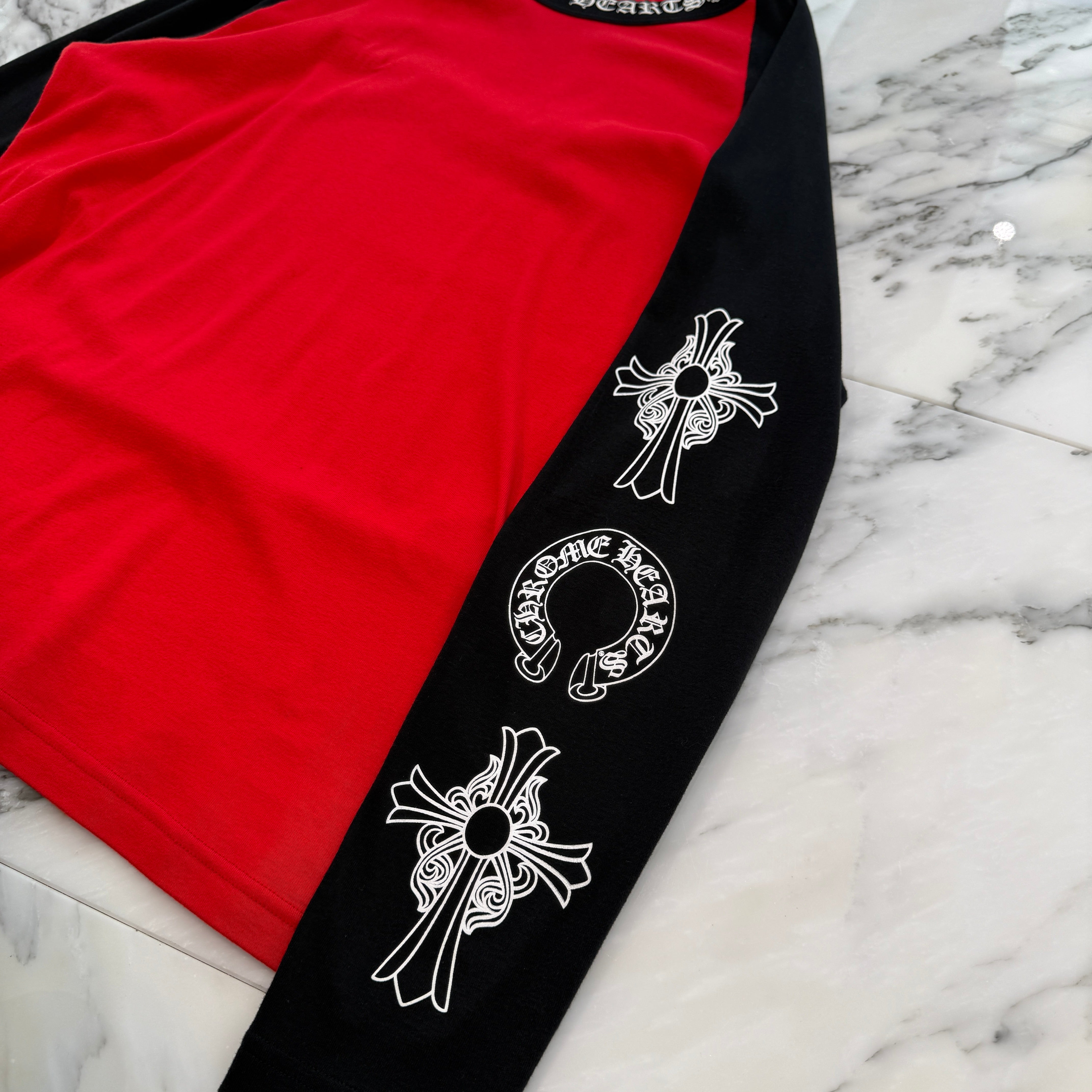 CHROME HEARTS Neck Logo Raglan Long Sleeve Tee Size XL クロムハーツ ネックロゴ ラグランロングスリーブ Tシャツ サイズXL