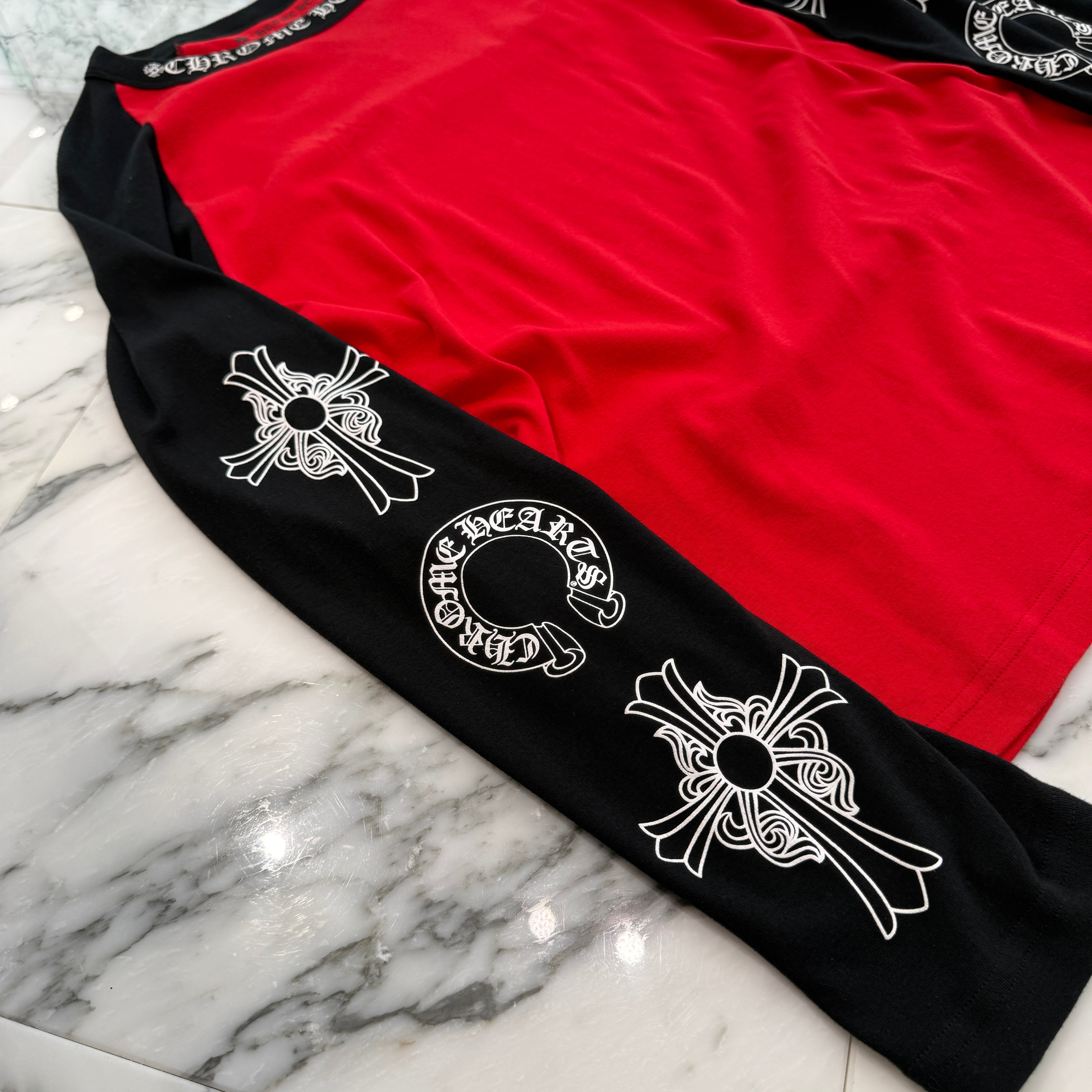 CHROME HEARTS Neck Logo Raglan Long Sleeve Tee Size XL クロムハーツ ネックロゴ ラグランロングスリーブ Tシャツ サイズXL