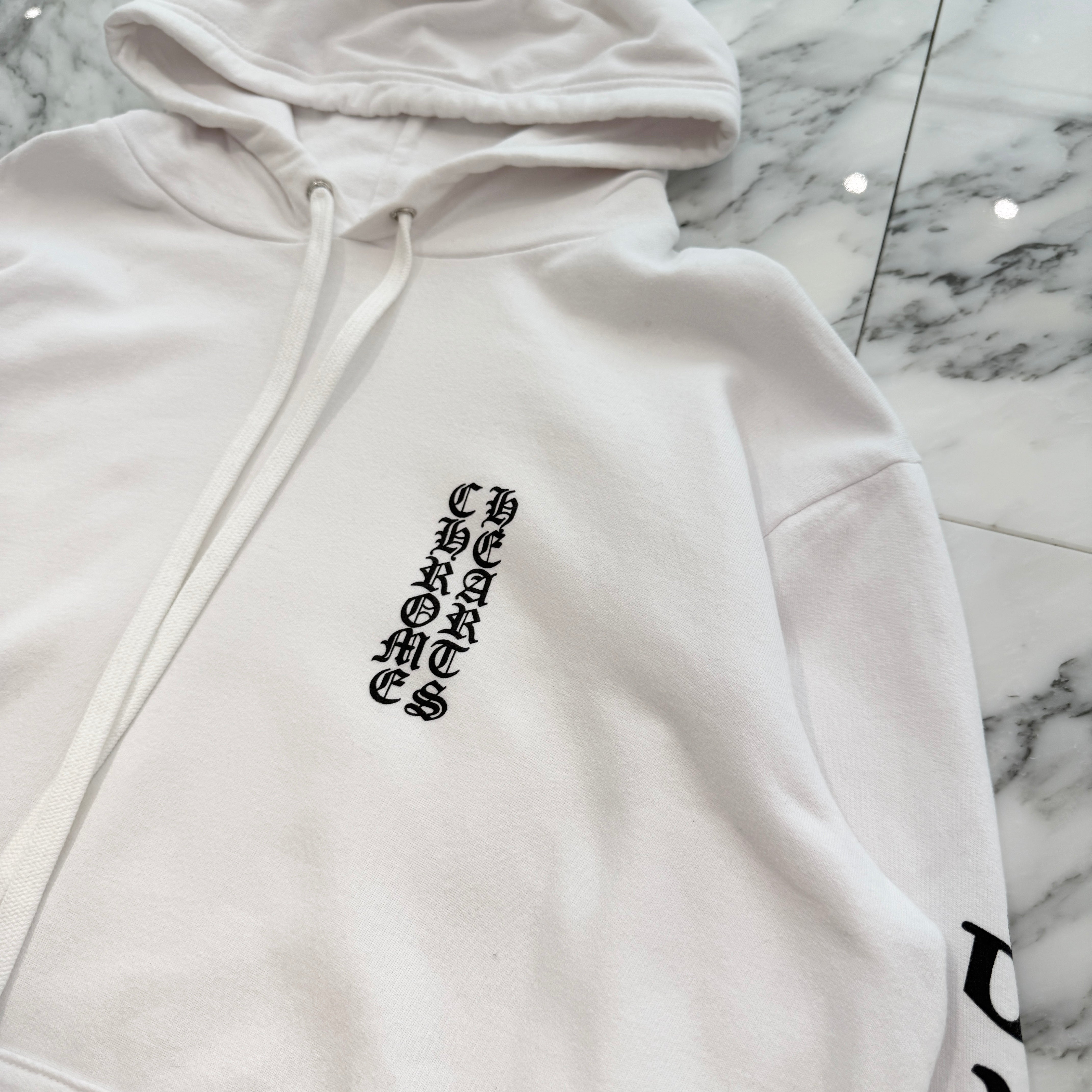 CHROME HEARTS Vertical Logo Pullover Hoodie Size M クロムハーツ ヴァーティカルロゴ プルオーバーフーディー サイズM