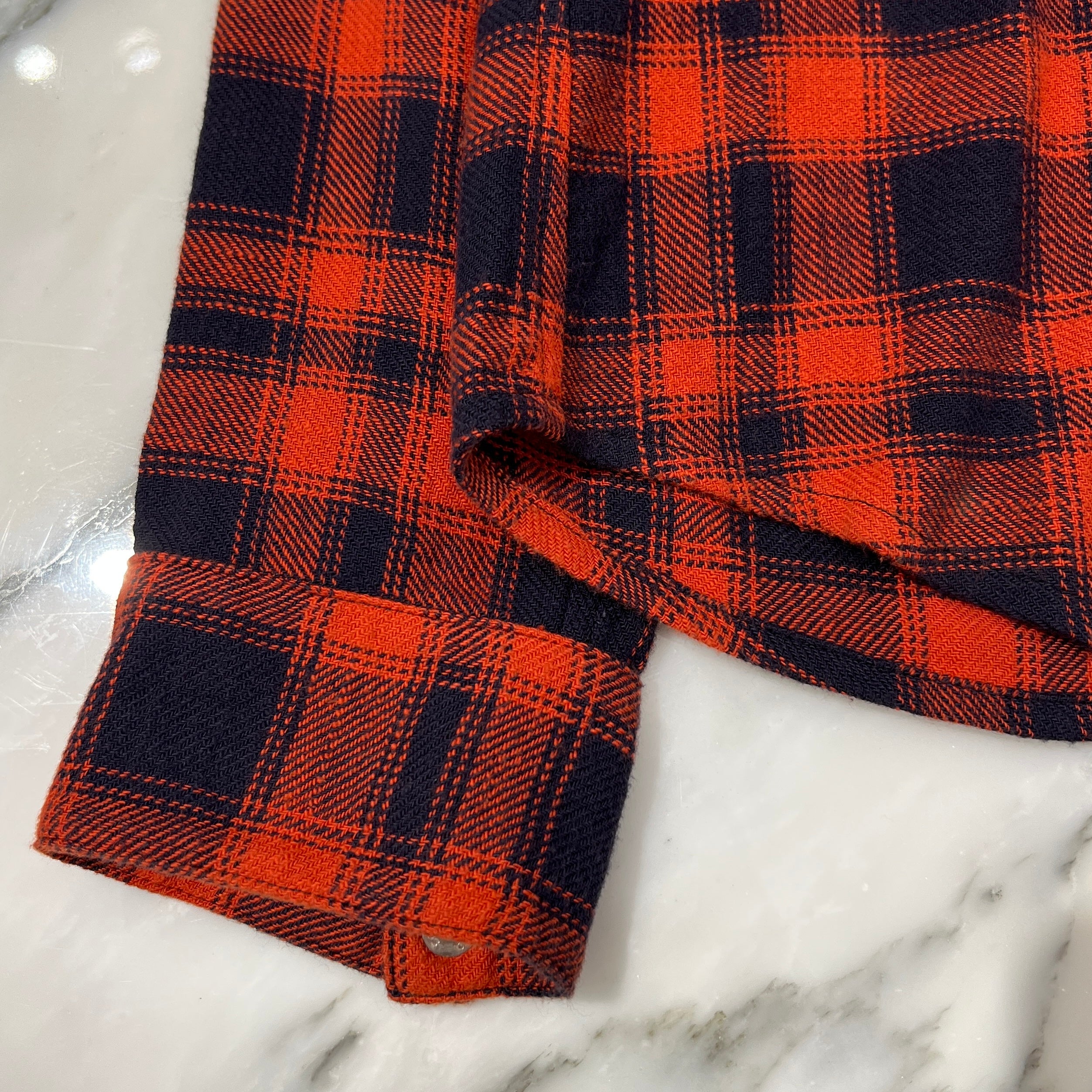 CHROME HEARTS Y NOT Leather Cross Patch Flannel Check Shirt Size M クロムハーツ ワイノット レザークロスパッチ フランネルチェックシャツ サイズM