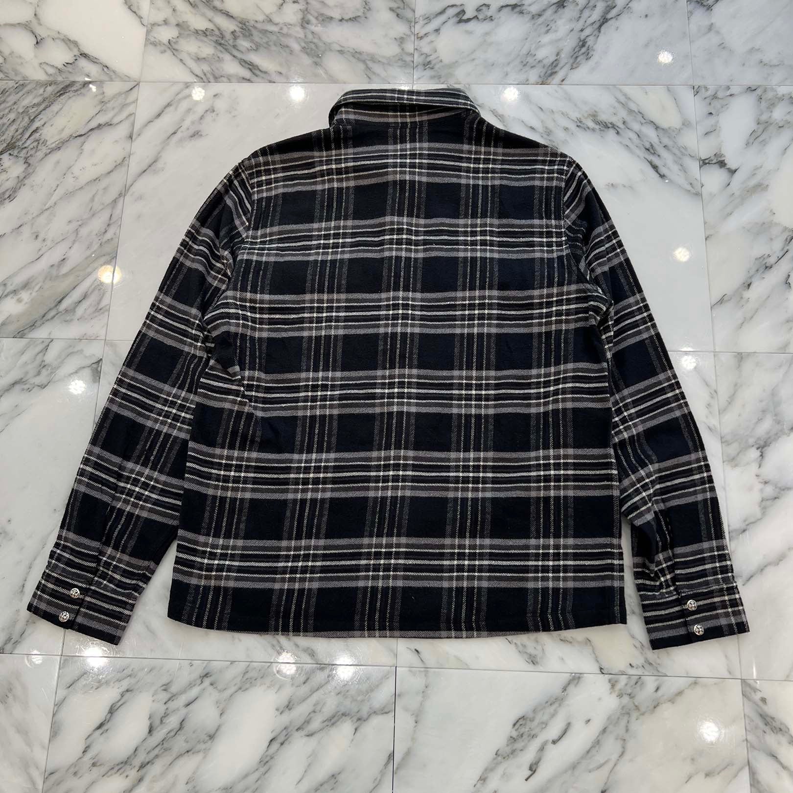 CHROME HEARTS Y NOT Cross Ball Button Check Shirt Size S クロム