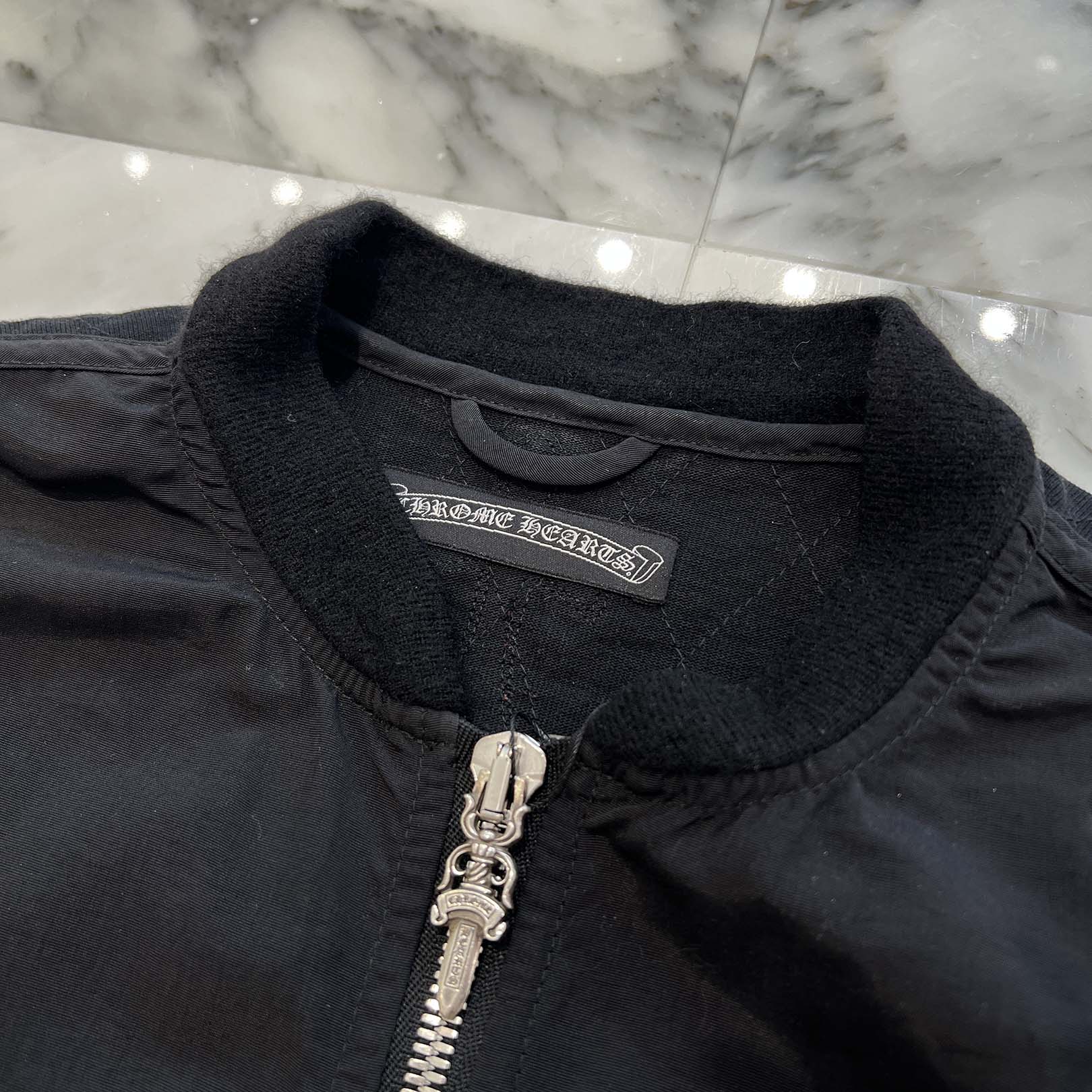 CHROME HEARTS Papa Leather Cross Patch Quilting Vest Size L クロムハーツ パパ レザークロスパッチ ベスト サイズL