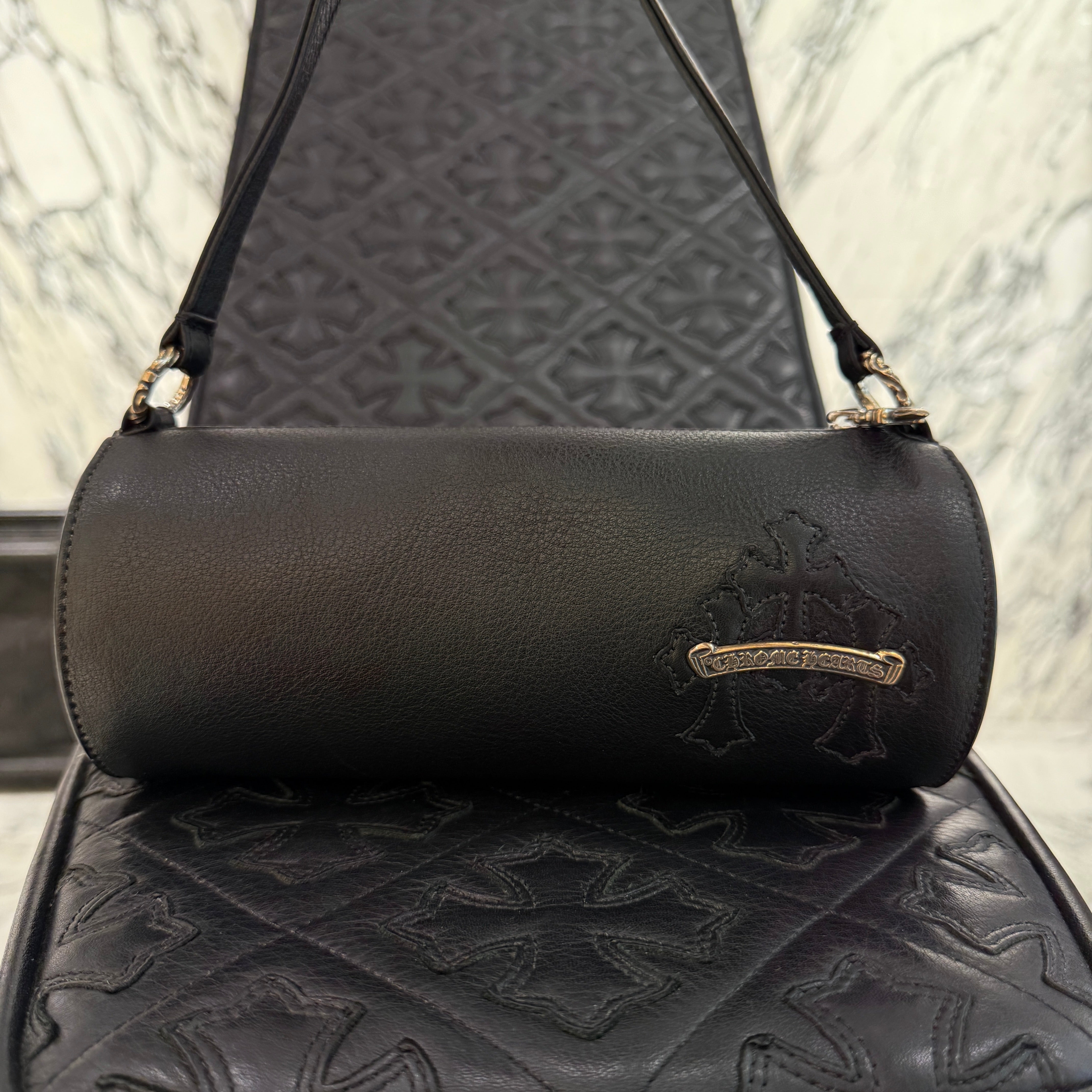 CHROME HEARTS Cemetery Cross Leather Patch Mini Bag クロムハーツ セメタリークロス レザーパッチ ミニ バッグ