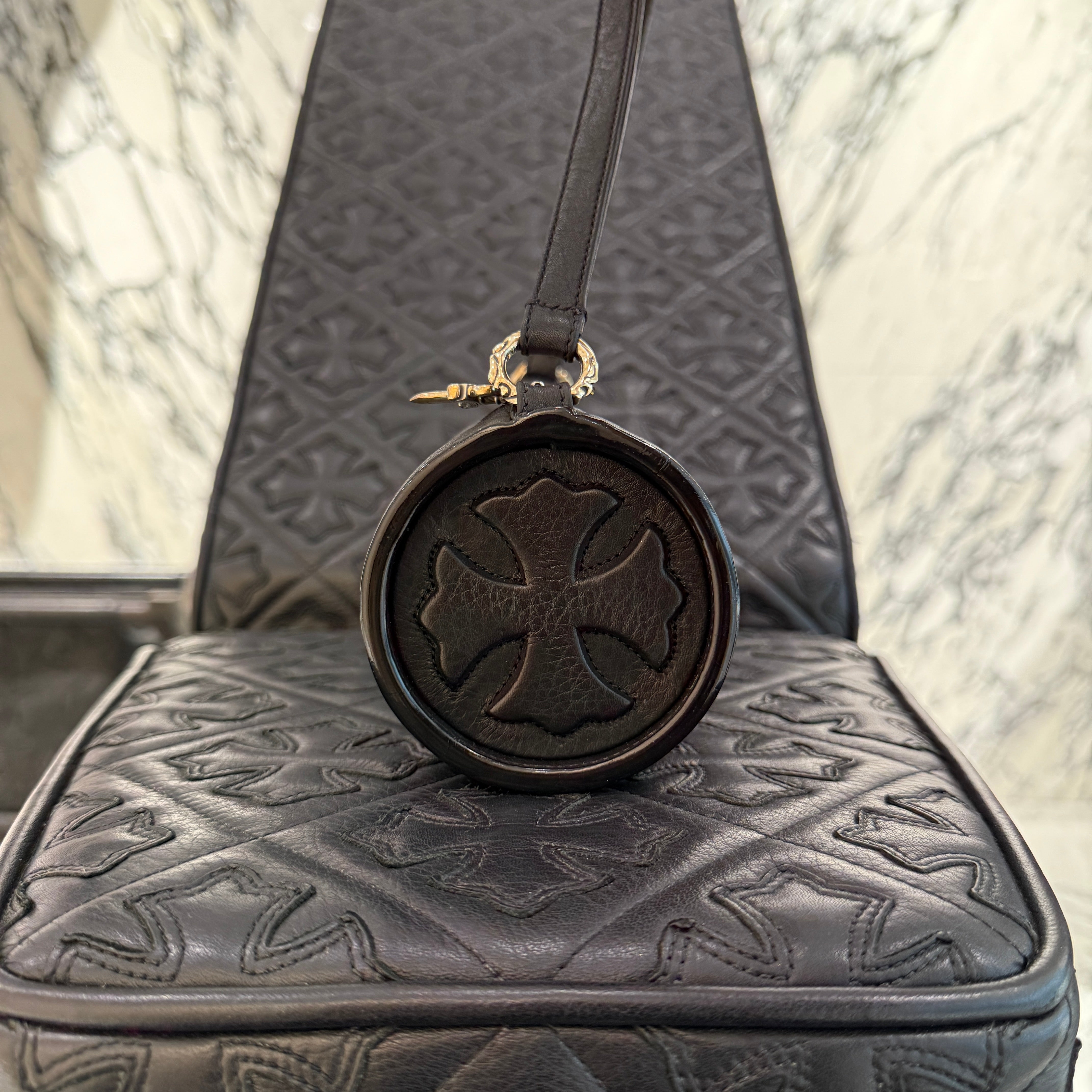 CHROME HEARTS Cemetery Cross Leather Patch Mini Bag クロムハーツ セメタリークロス レザーパッチ ミニ バッグ