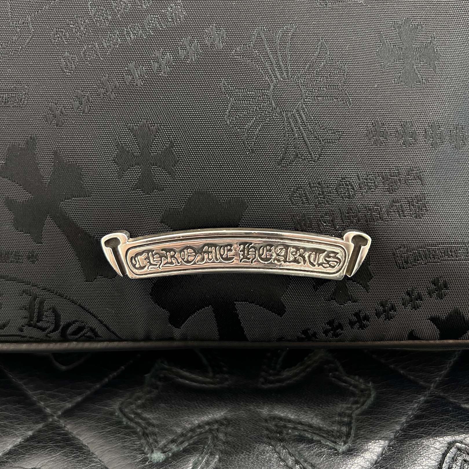 CHROME HEARTS Stencil Pattern CHICKEN NUGGET Small Nylon Leather Shoulder Bag クロムハーツ ステンシル柄 チキンナゲット スモール ナイロンレザー切替 ショルダーバッグ