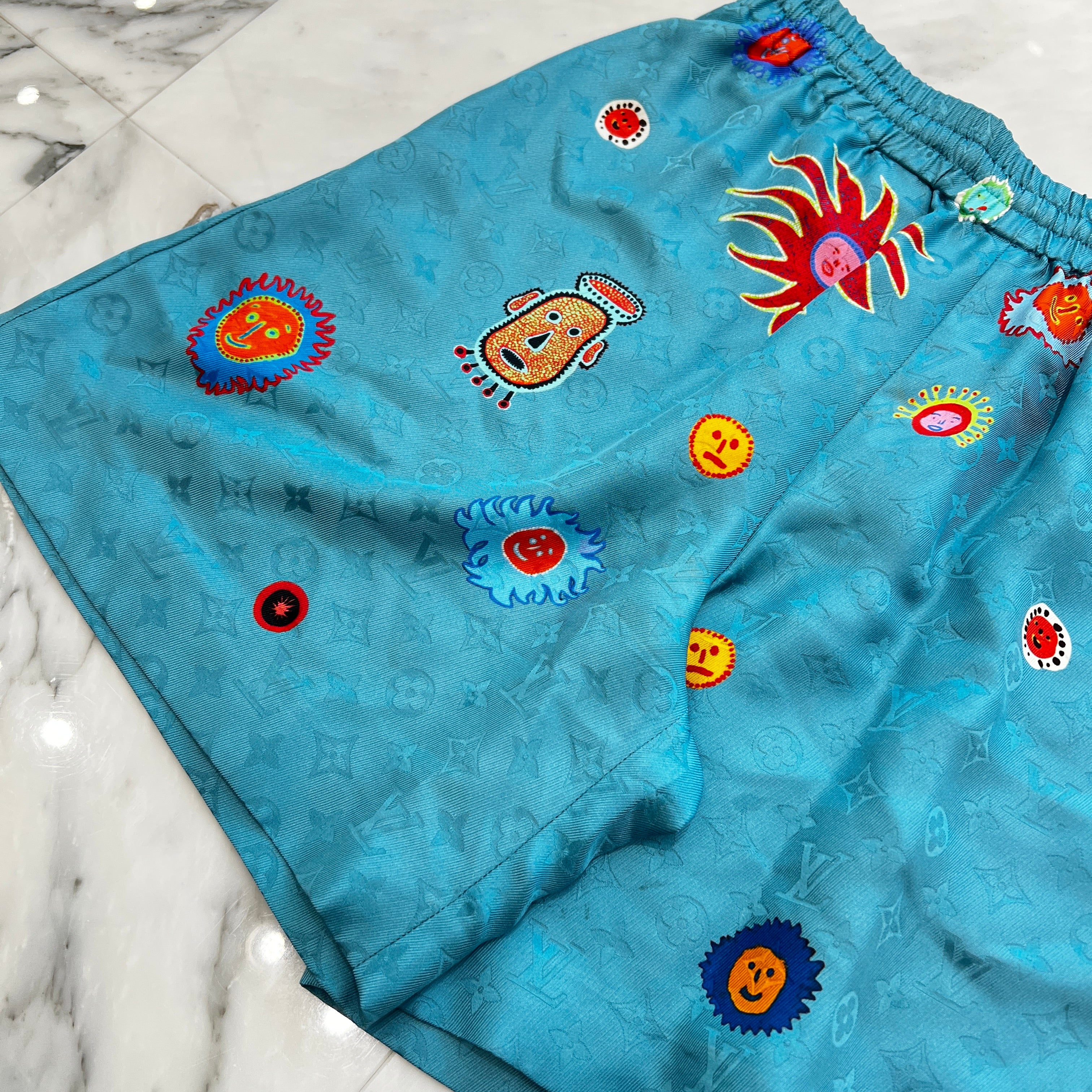 LOUIS VUITTON × YAYOI KUSAMA Monogram Face Silk Shorts Size M ルイヴィトン × 草間彌生 モノグラム フェイス シルク ショーツ サイズM