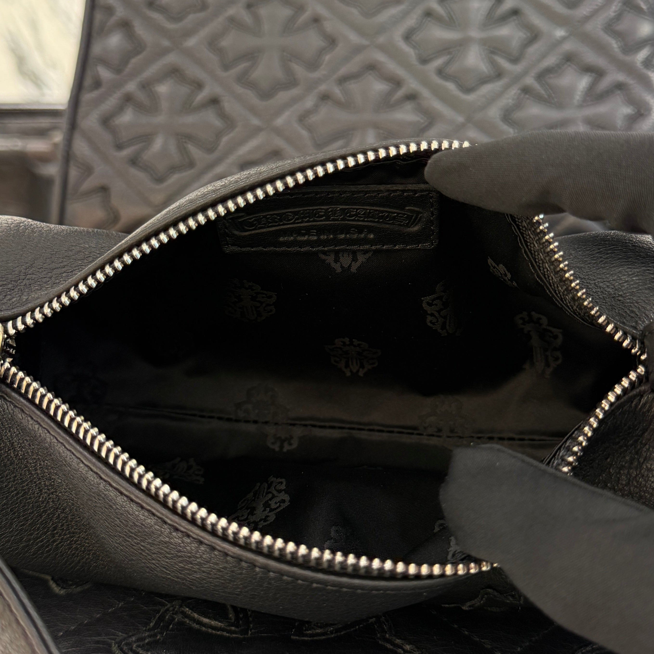 CHROME HEARTS Cemetery Cross Leather Patch Mini Bag クロムハーツ セメタリークロス レザーパッチ ミニ バッグ