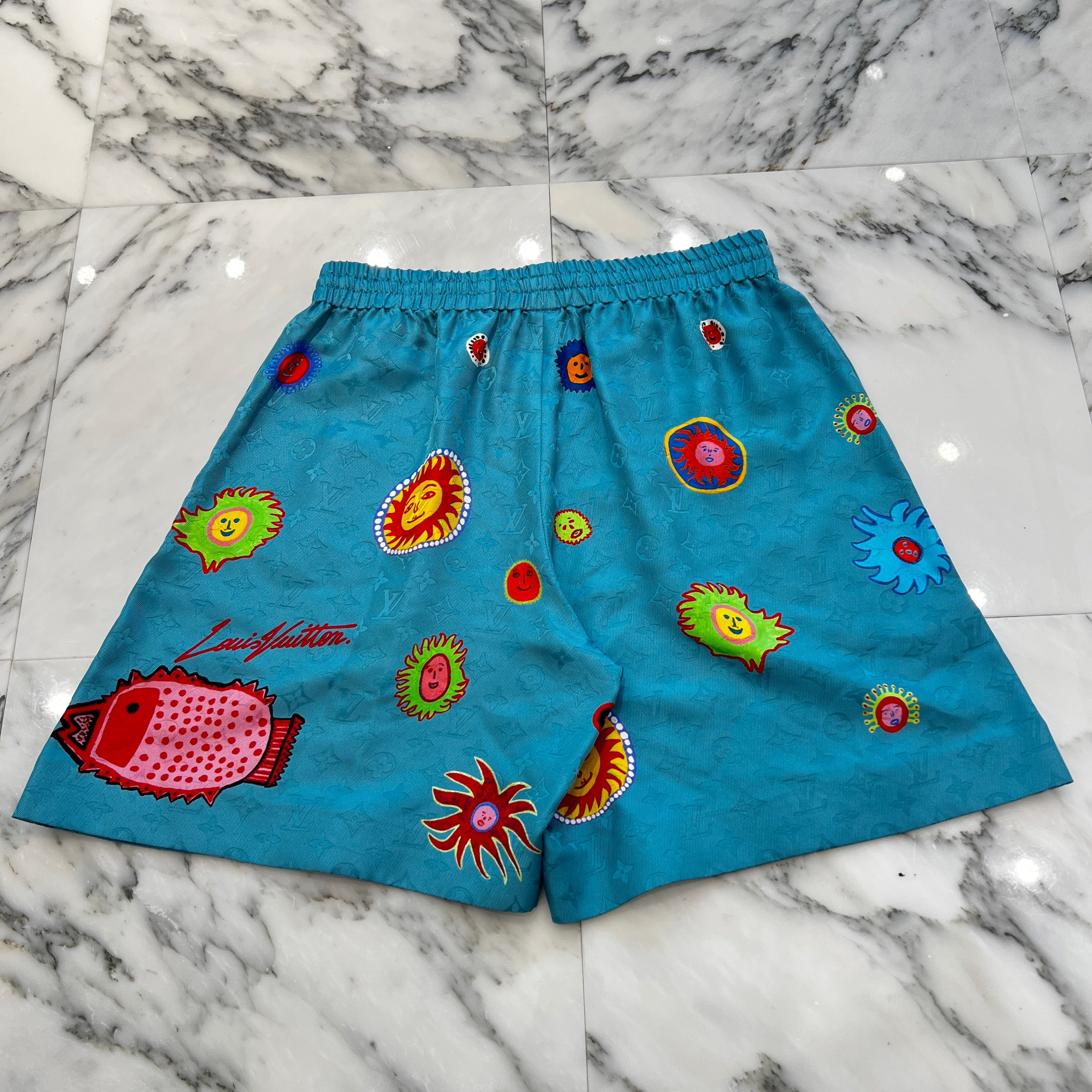 LOUIS VUITTON × YAYOI KUSAMA Monogram Face Silk Shorts Size M ルイ