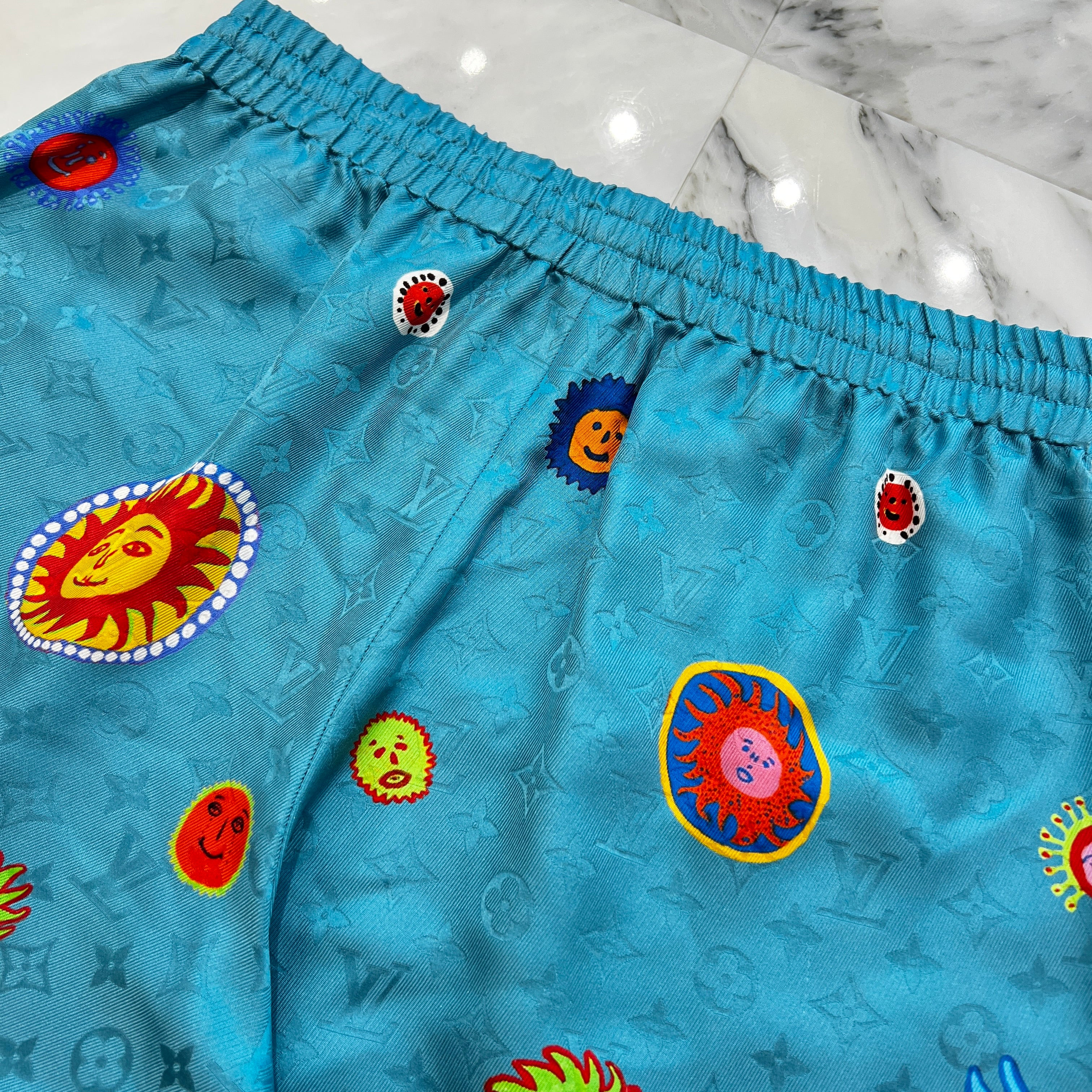 LOUIS VUITTON × YAYOI KUSAMA Monogram Face Silk Shorts Size M ルイヴィトン × 草間彌生 モノグラム フェイス シルク ショーツ サイズM
