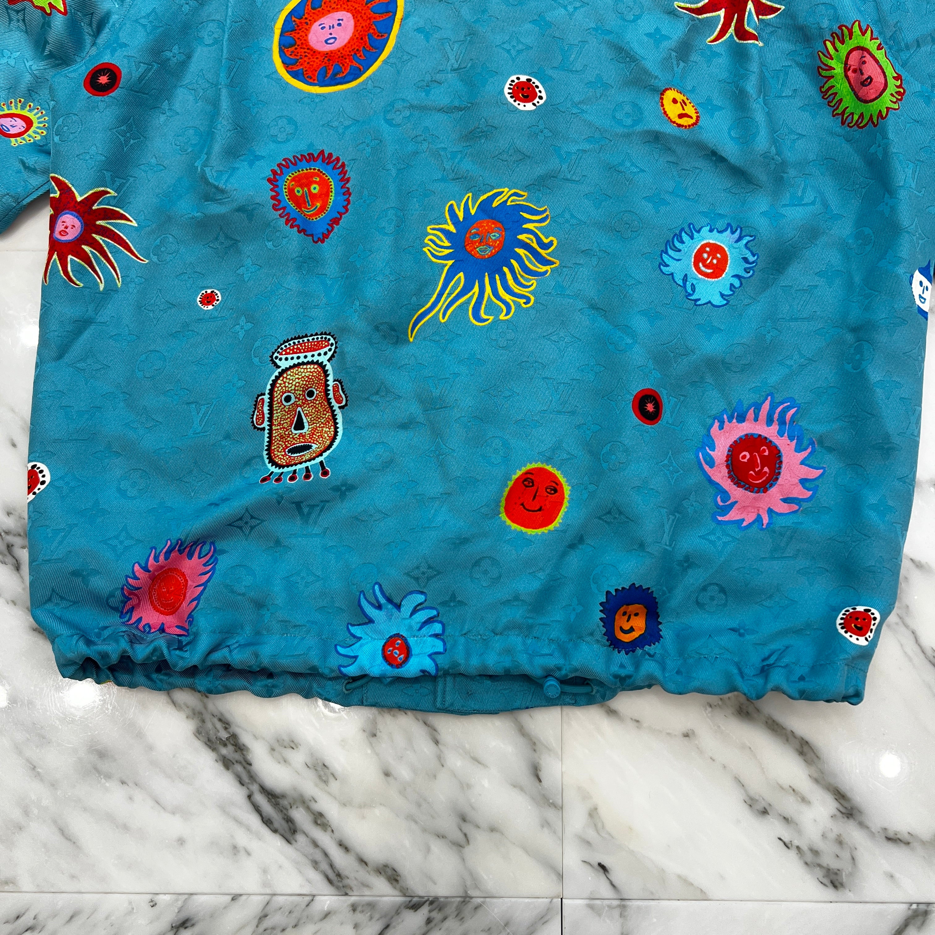LOUIS VUITTON × YAYOI KUSAMA 2023SS Monogram Face Drawstring Silk Shirt Size M ルイヴィトン × 草間彌生 モノグラム フェイス ドローストリング シルク シャツ サイズM