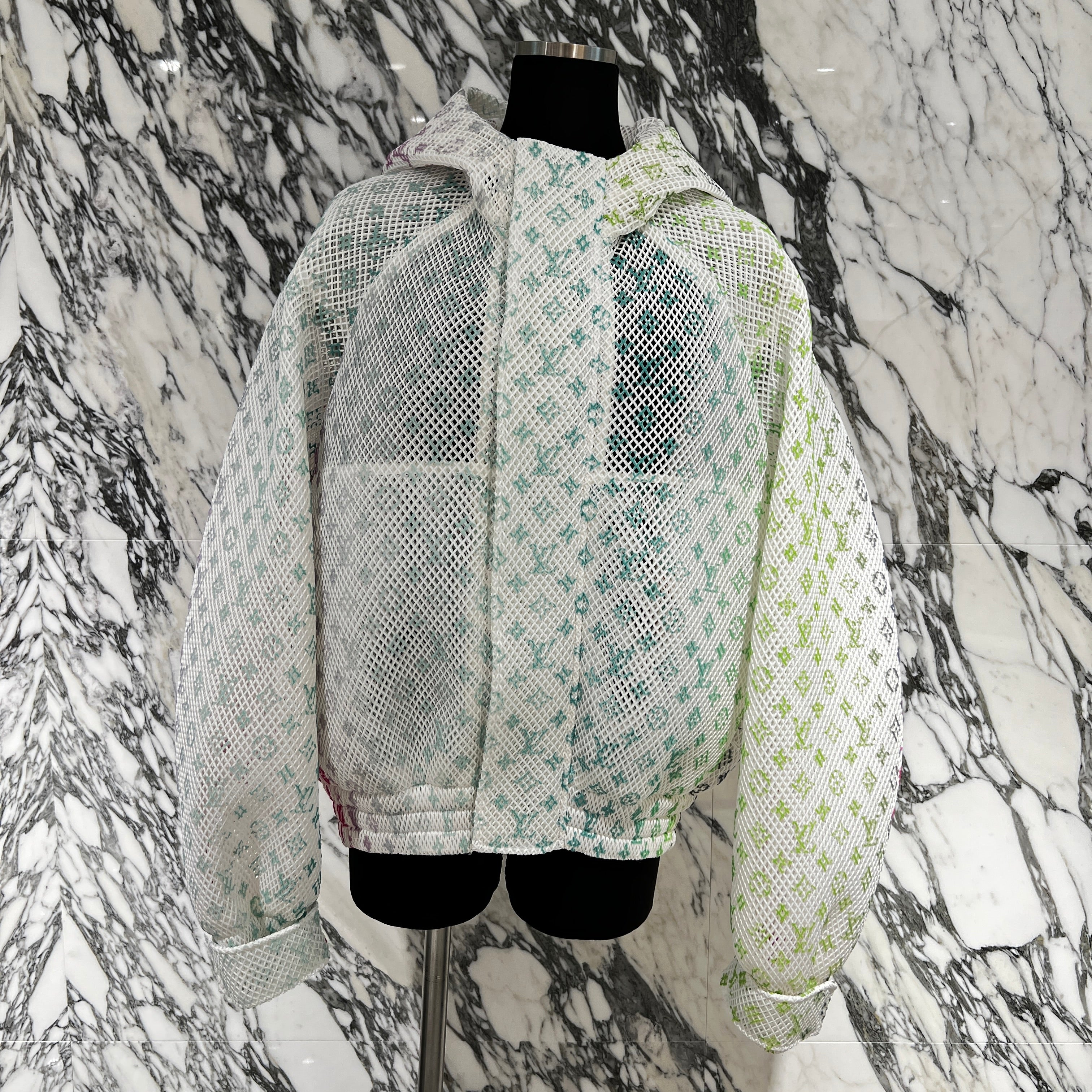 LOUIS VUITTON 2022SS Gradient Monogram Mesh Hoodie Size 46 ルイヴィトン グラディエント モノグラム メッシュ フーディー サイズ46