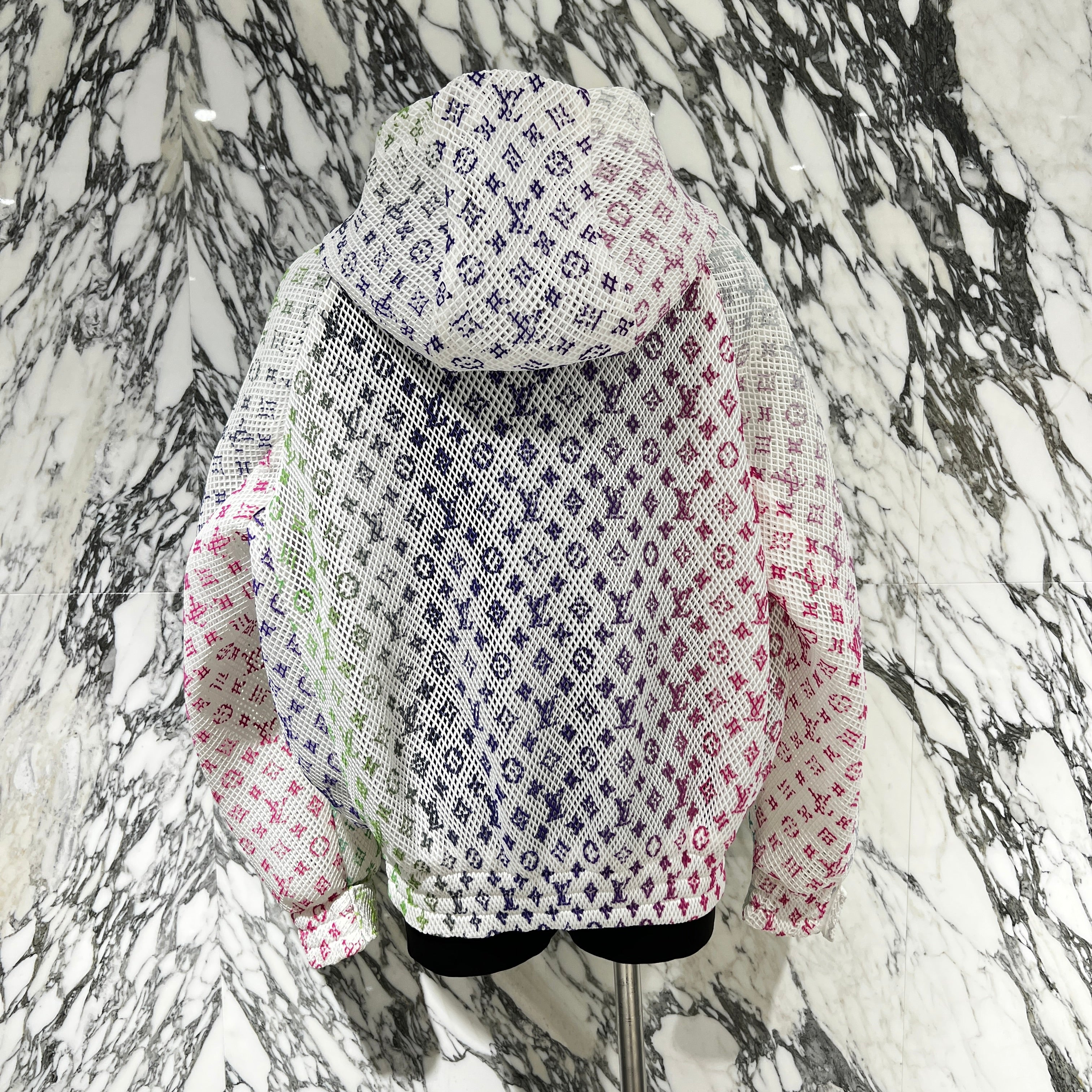 LOUIS VUITTON 2022SS Gradient Monogram Mesh Hoodie Size 46 ルイヴィトン グラディエント モノグラム メッシュ フーディー サイズ46