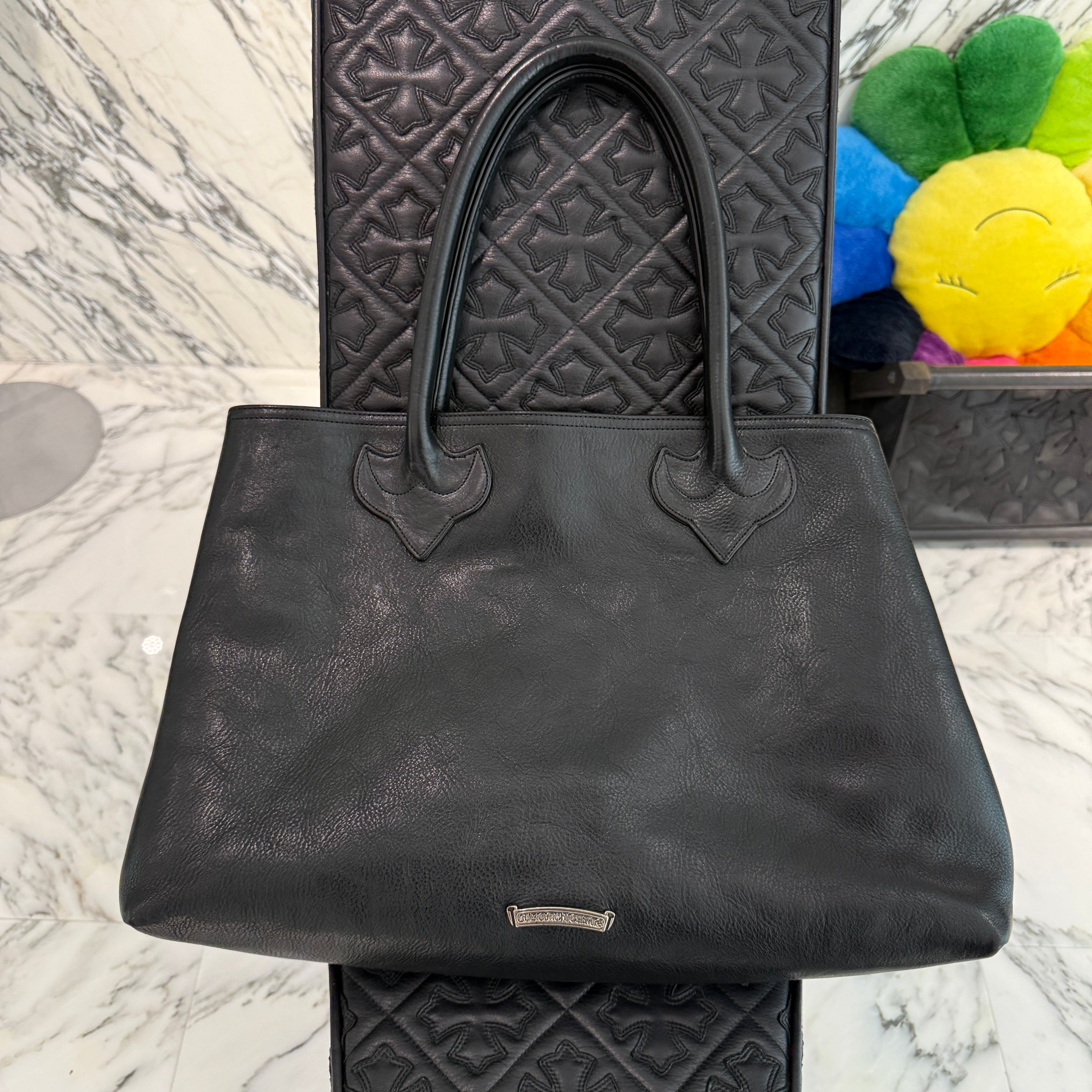 CHROME HEARTS 3 Cemetery Cross Patch FS Leather Tote Bag クロムハーツ 3セメタリークロスパッチ FS レザートートバッグ