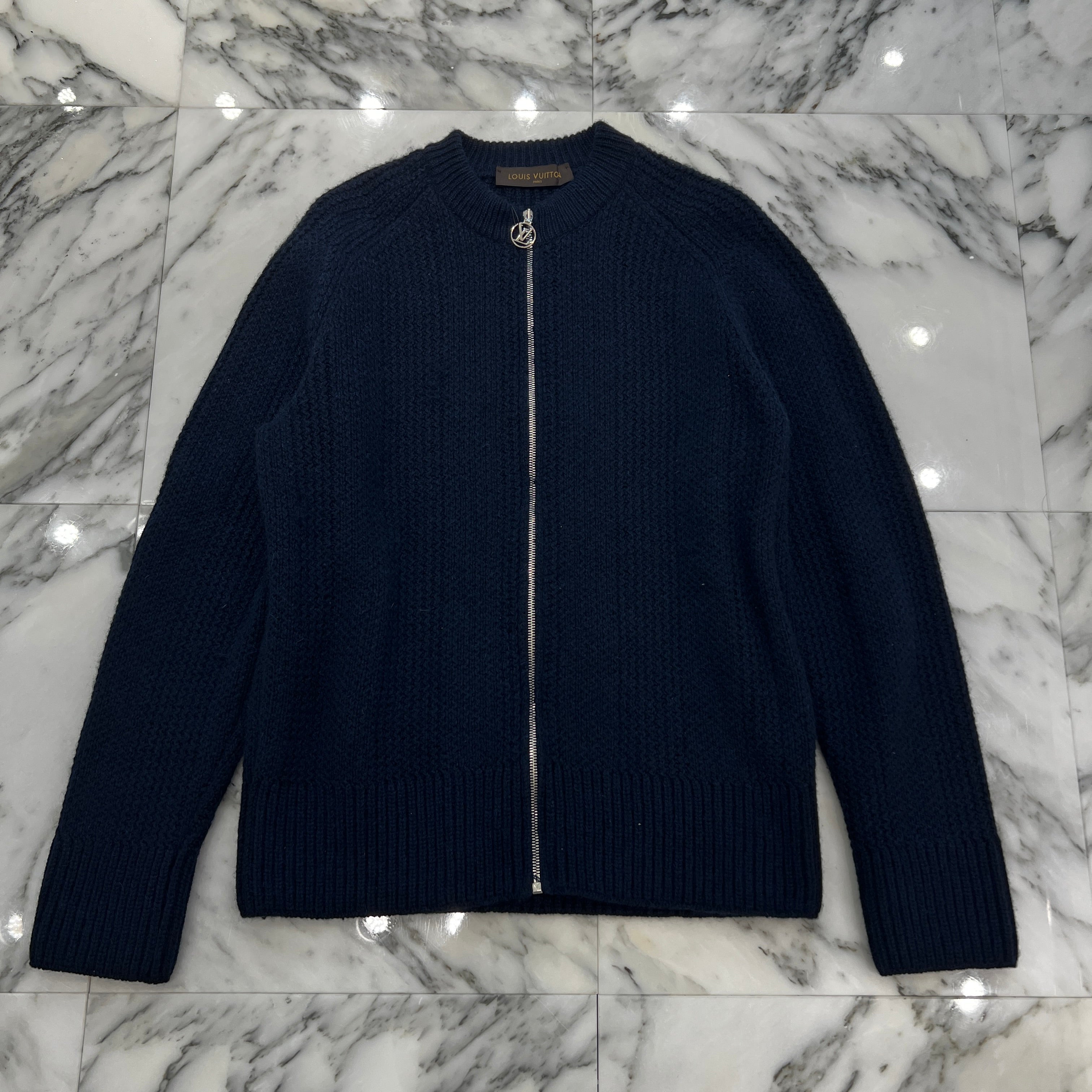 LOUIS VUITTON LV Zip Cashmere Knit Sweater Size M ルイ