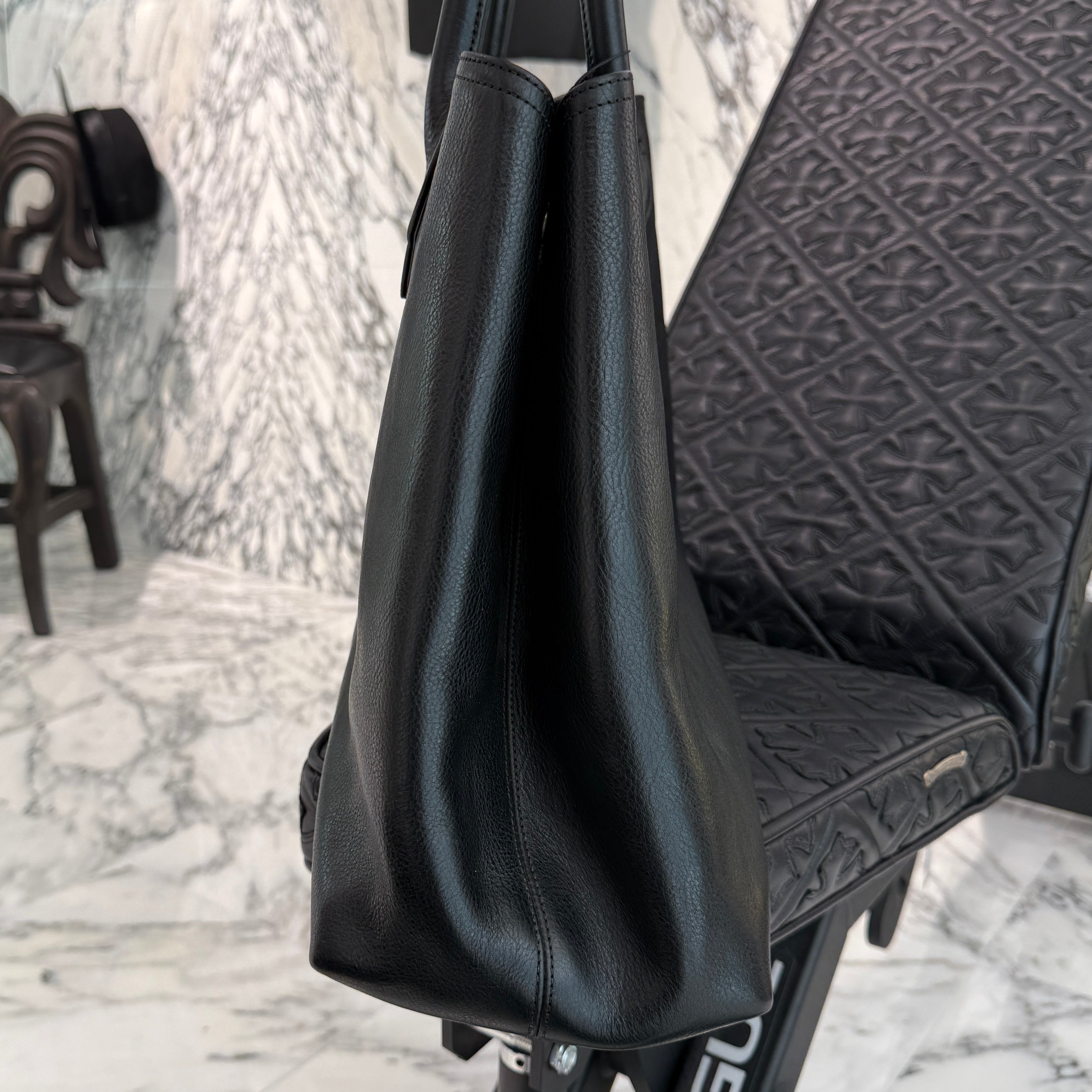 CHROME HEARTS 3 Cemetery Cross Patch FS Leather Tote Bag クロムハーツ 3セメタリークロスパッチ FS レザートートバッグ