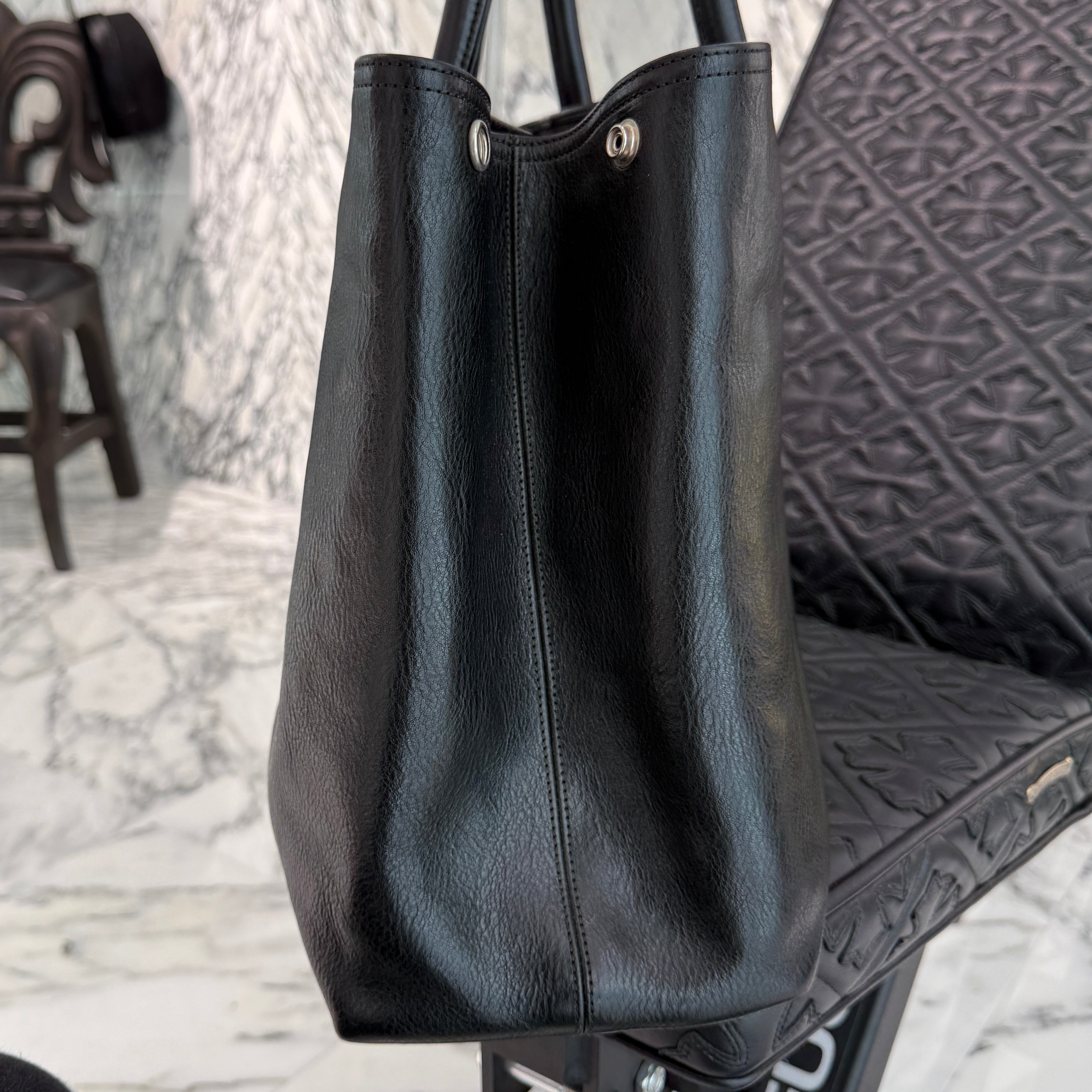 CHROME HEARTS 3 Cemetery Cross Patch FS Leather Tote Bag クロムハーツ 3セメタリークロスパッチ FS レザートートバッグ