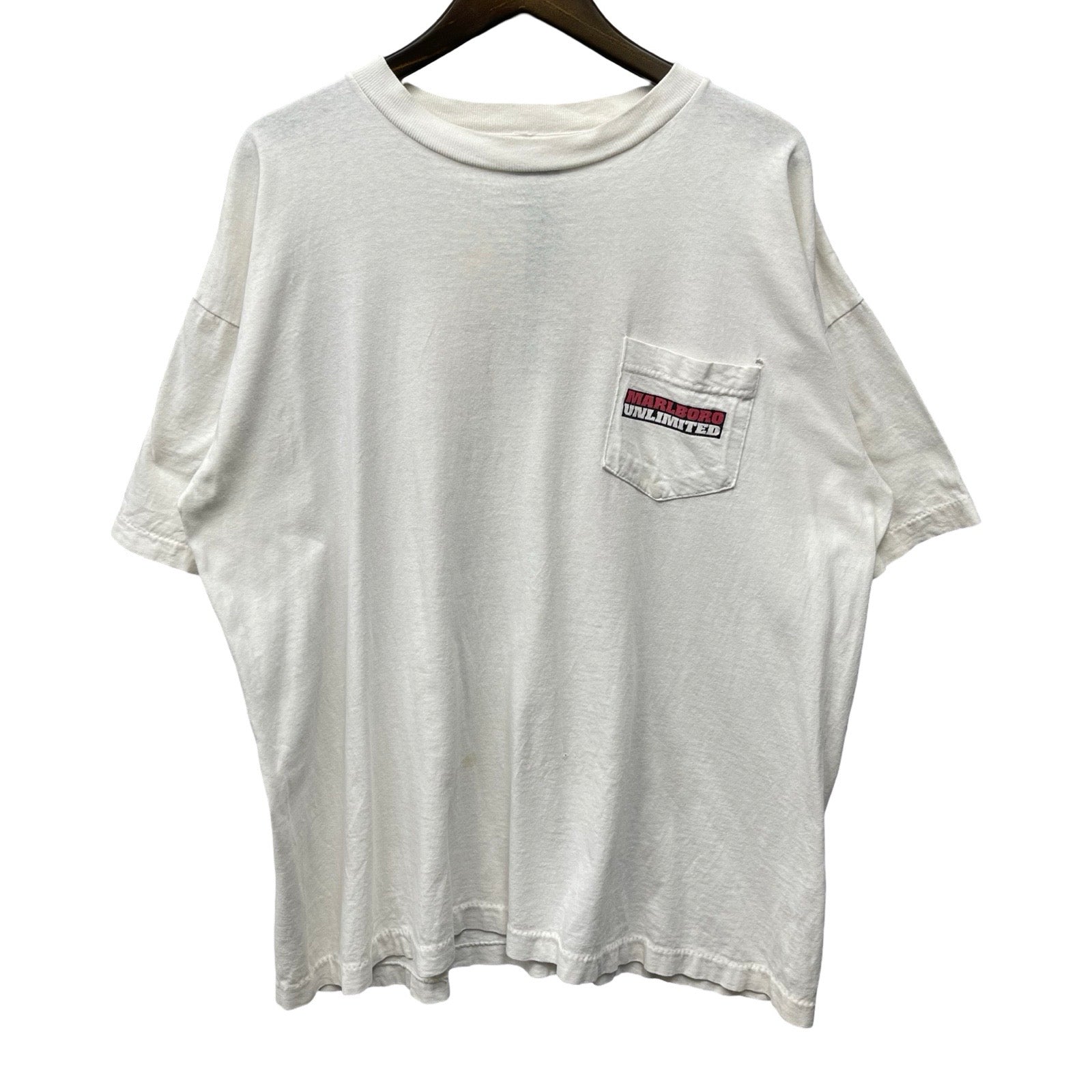 Vintage 90's Marbloro Unlimited Marlboro Rand McNally "Map" Pocket Tee Size XL