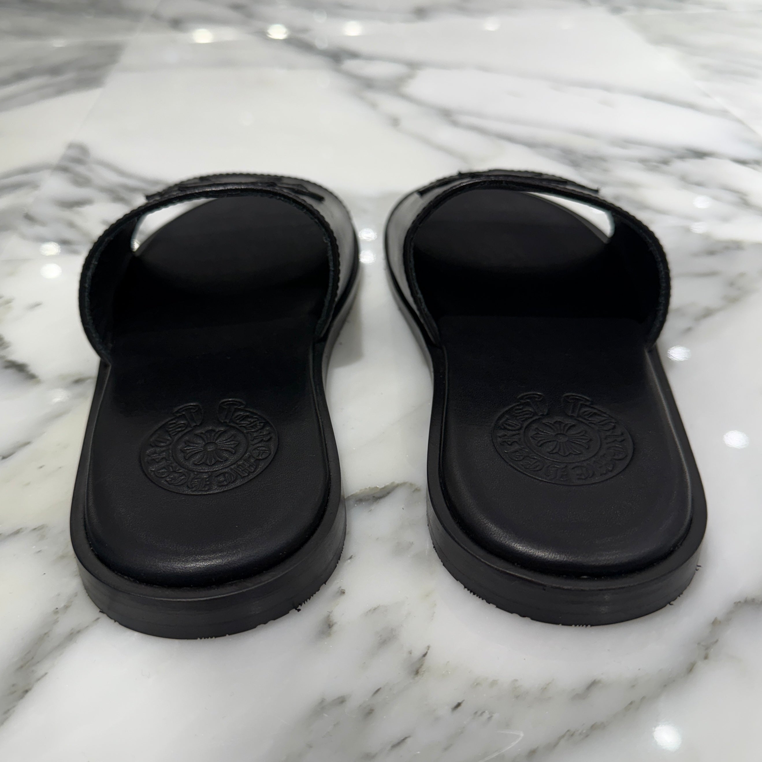 CHROME HEARTS Leather Cross Patch Sandals Size 37 クロムハーツ レザークロスパッチ サンダル サイズ37