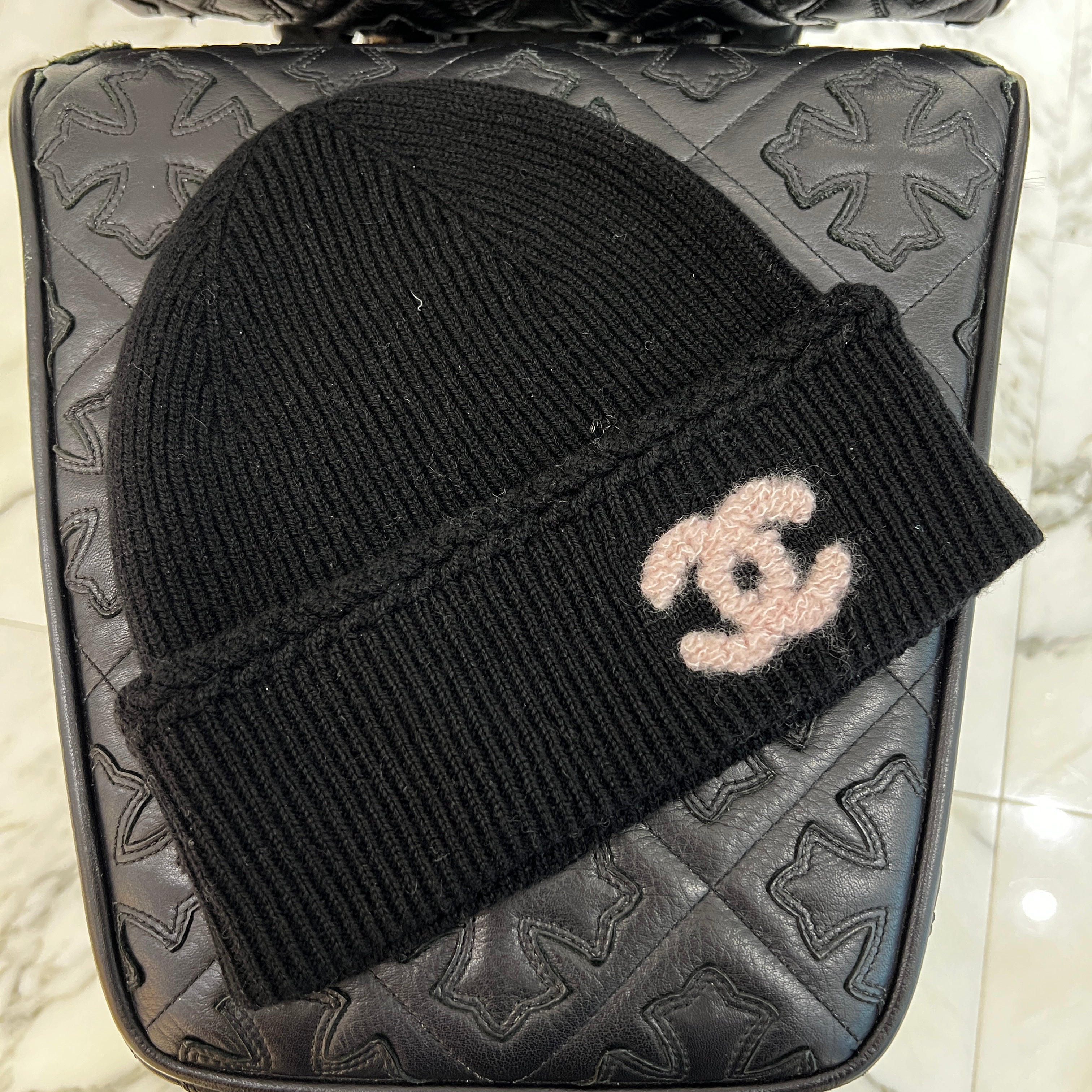 シャネル CHANEL ココマーク 刺繍 カシミヤ シルク 大判 ストール ◇5