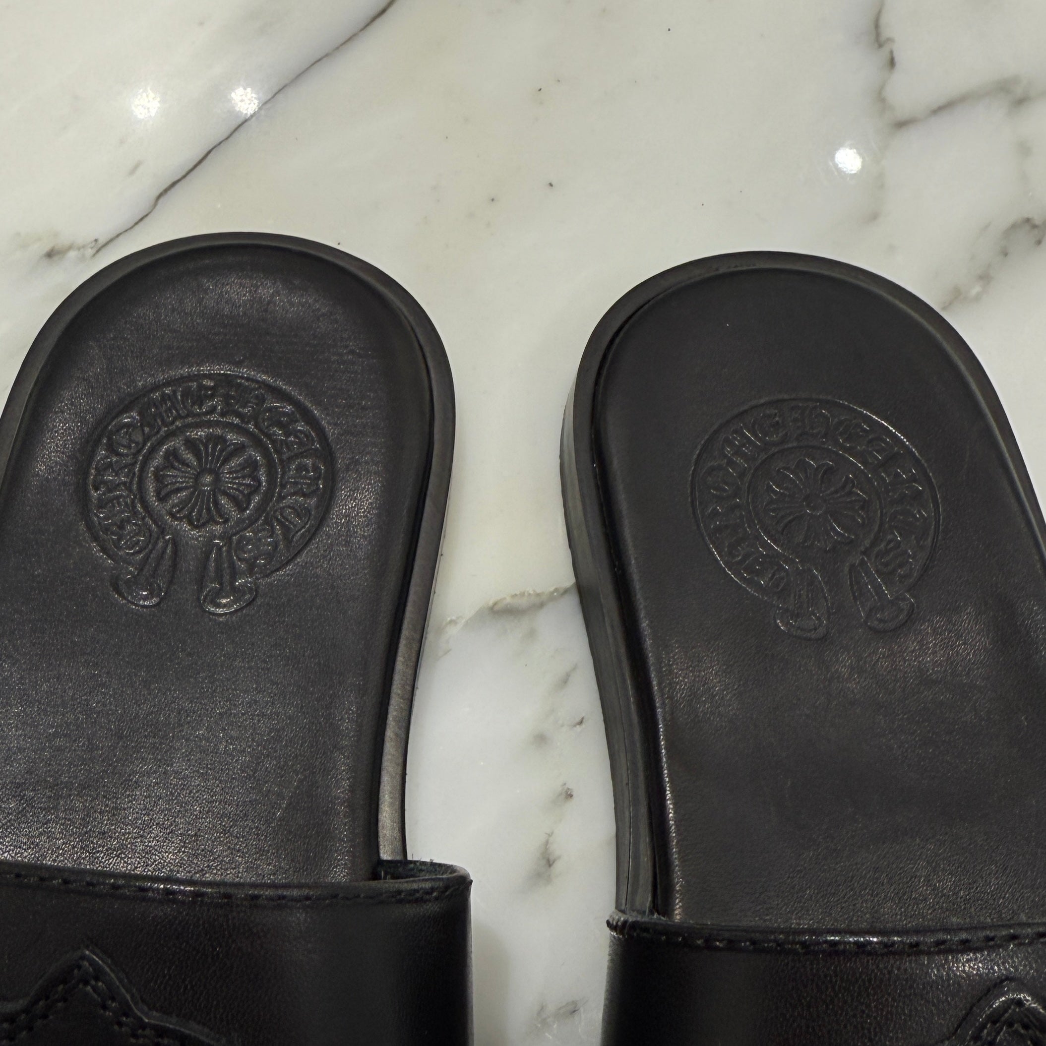 CHROME HEARTS Leather Cross Patch Sandals Size 37 クロムハーツ レザークロスパッチ サンダル サイズ37