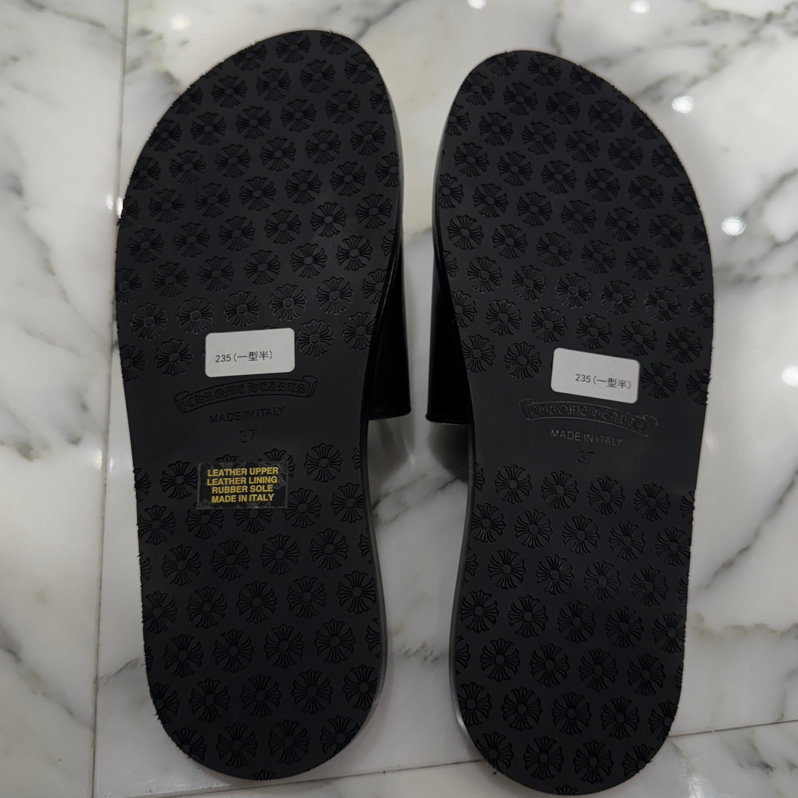 CHROME HEARTS Leather Cross Patch Sandals Size 37 クロムハーツ