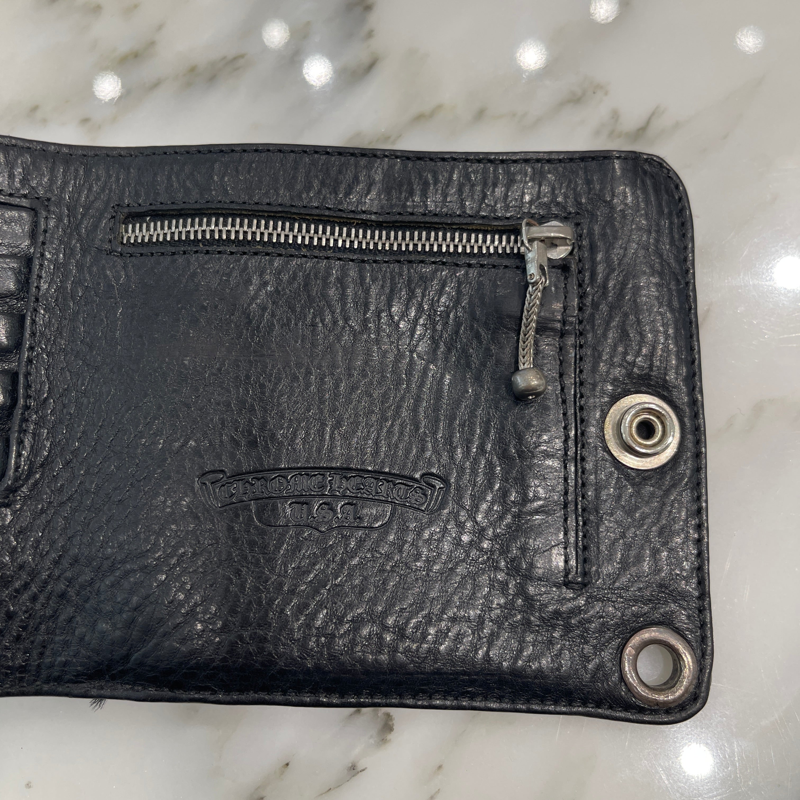CHROME HEARTS 1SNAP Cross Ball Button Alligator Leather Wallet