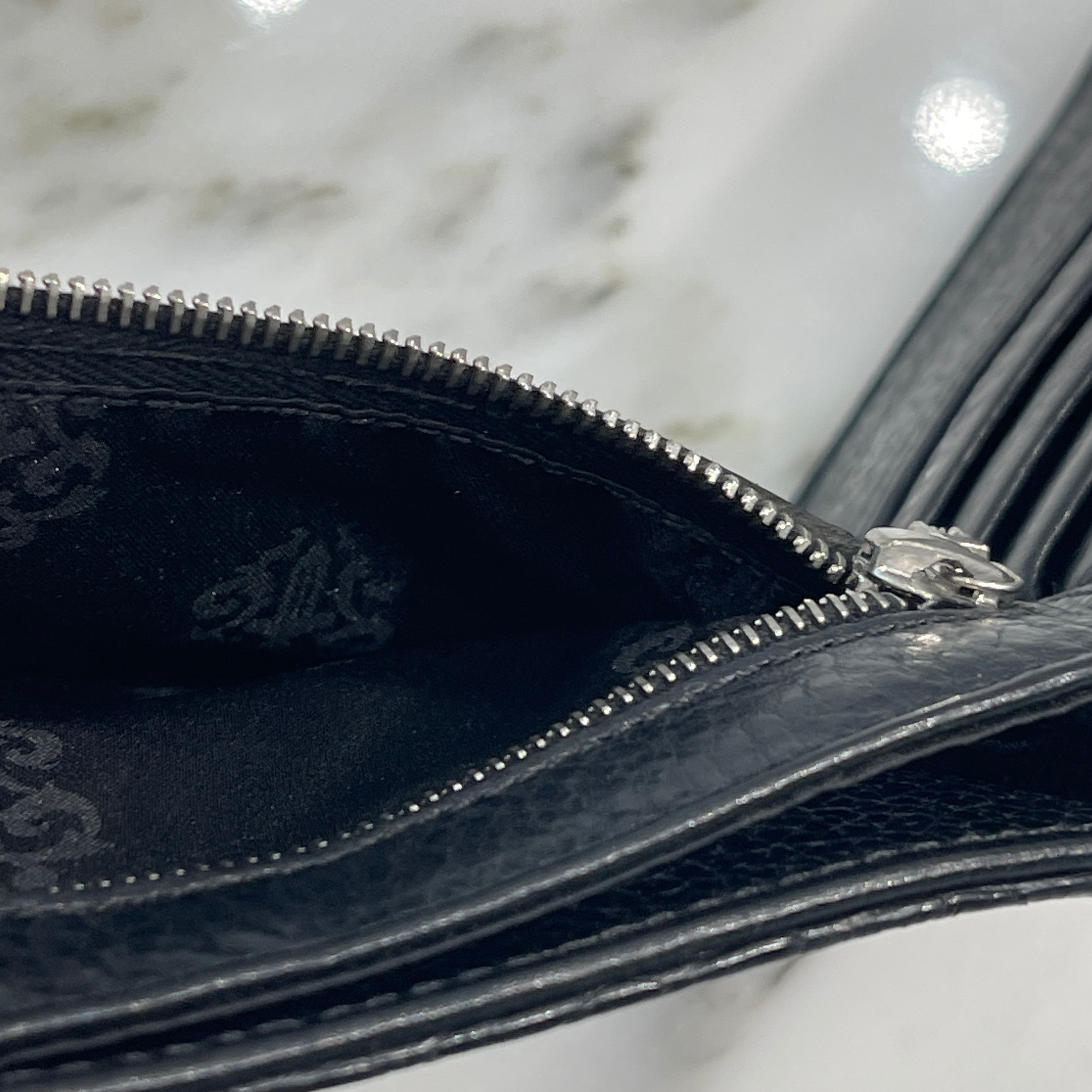 CHROME HEARTS 1SNAP Cross Ball Button Alligator Leather Wallet