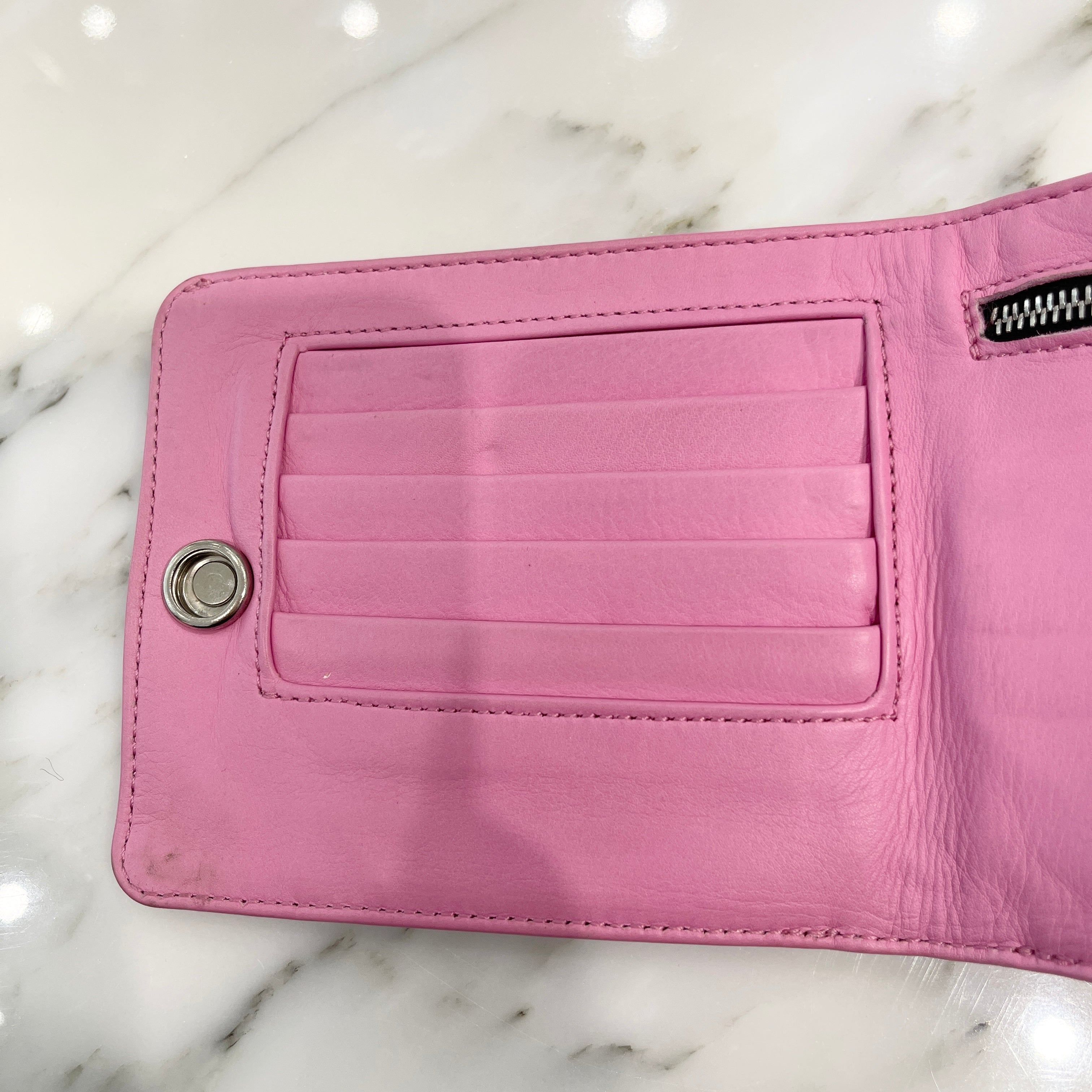 CHROME HEARTS 1SNAP Cross Ball Button Leather Wallet クロムハーツ 1スナップ クロスボール ボタン レザーウォレット