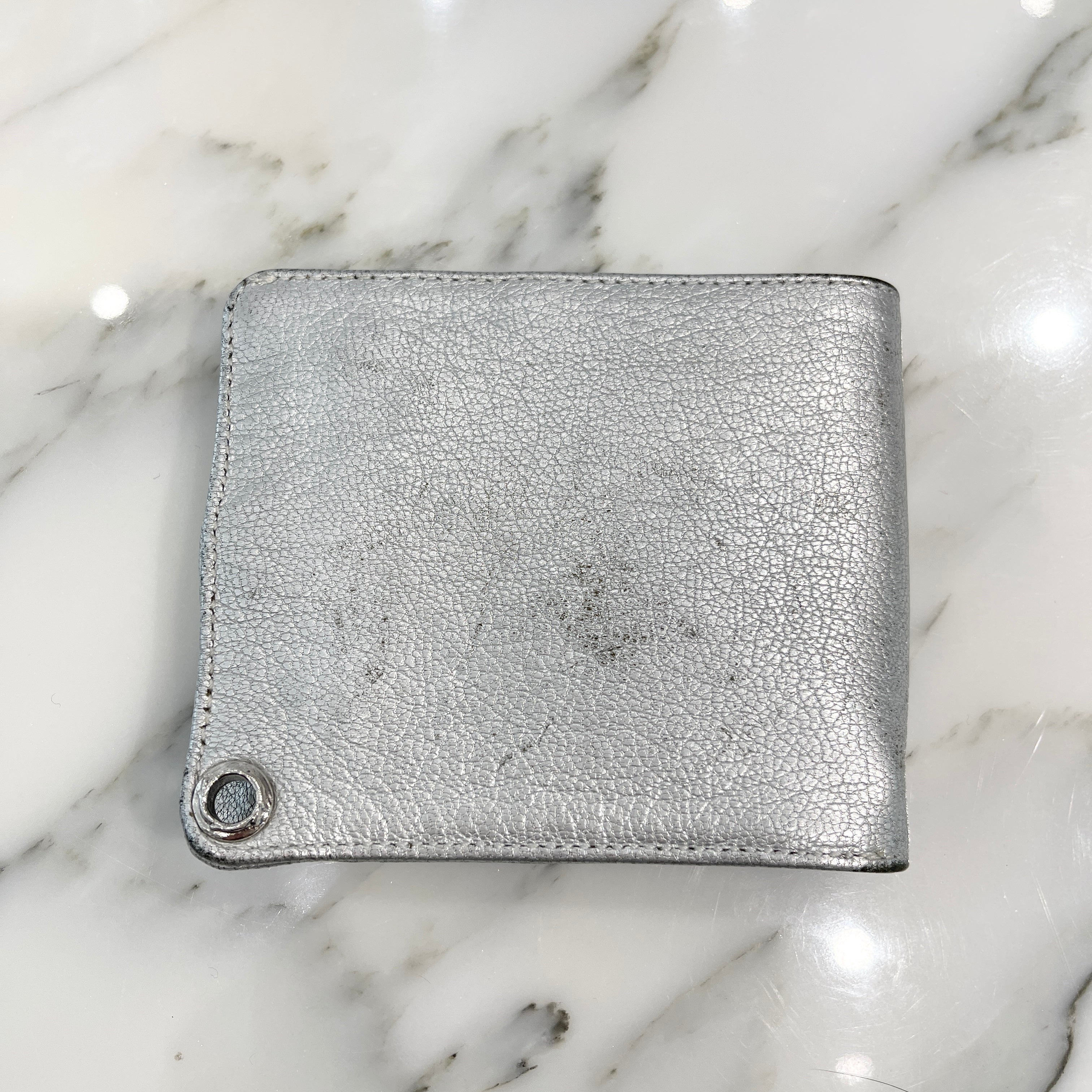 CHROME HEARTS 1SNAP Cross Ball Button Glitter Leather Wallet クロムハ―ツ 1スナップ クロスボール ボタン グリッター レザーウォレット