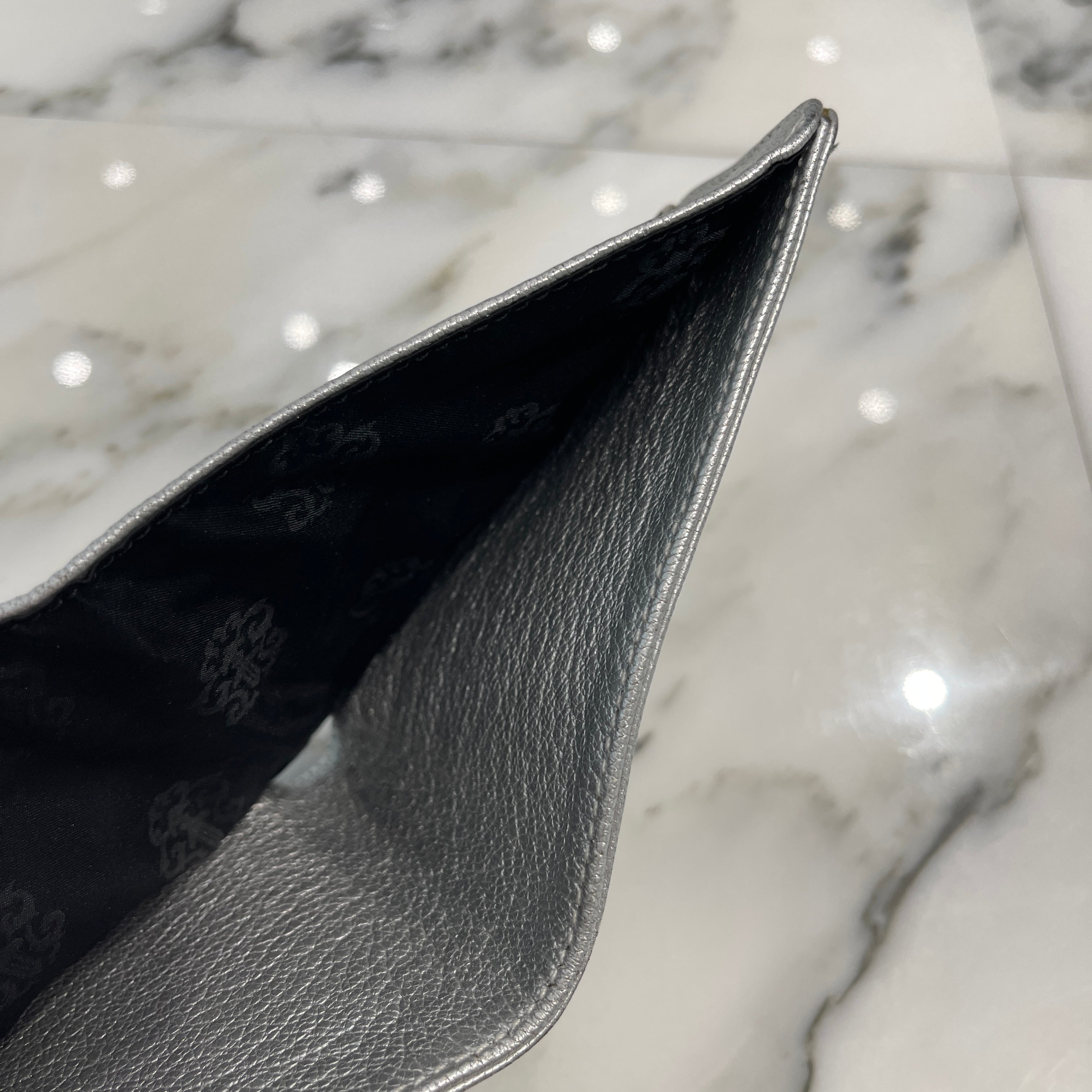 CHROME HEARTS 1SNAP Cross Ball Button Glitter Leather Wallet クロムハ―ツ 1スナップ クロスボール ボタン グリッター レザーウォレット